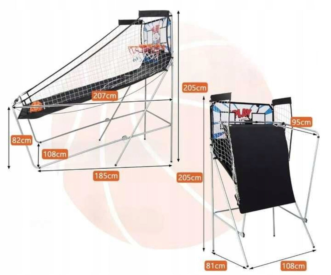 Costway Basketball Slot Machine for the Whole Family 8in1 Folding Packaging status original