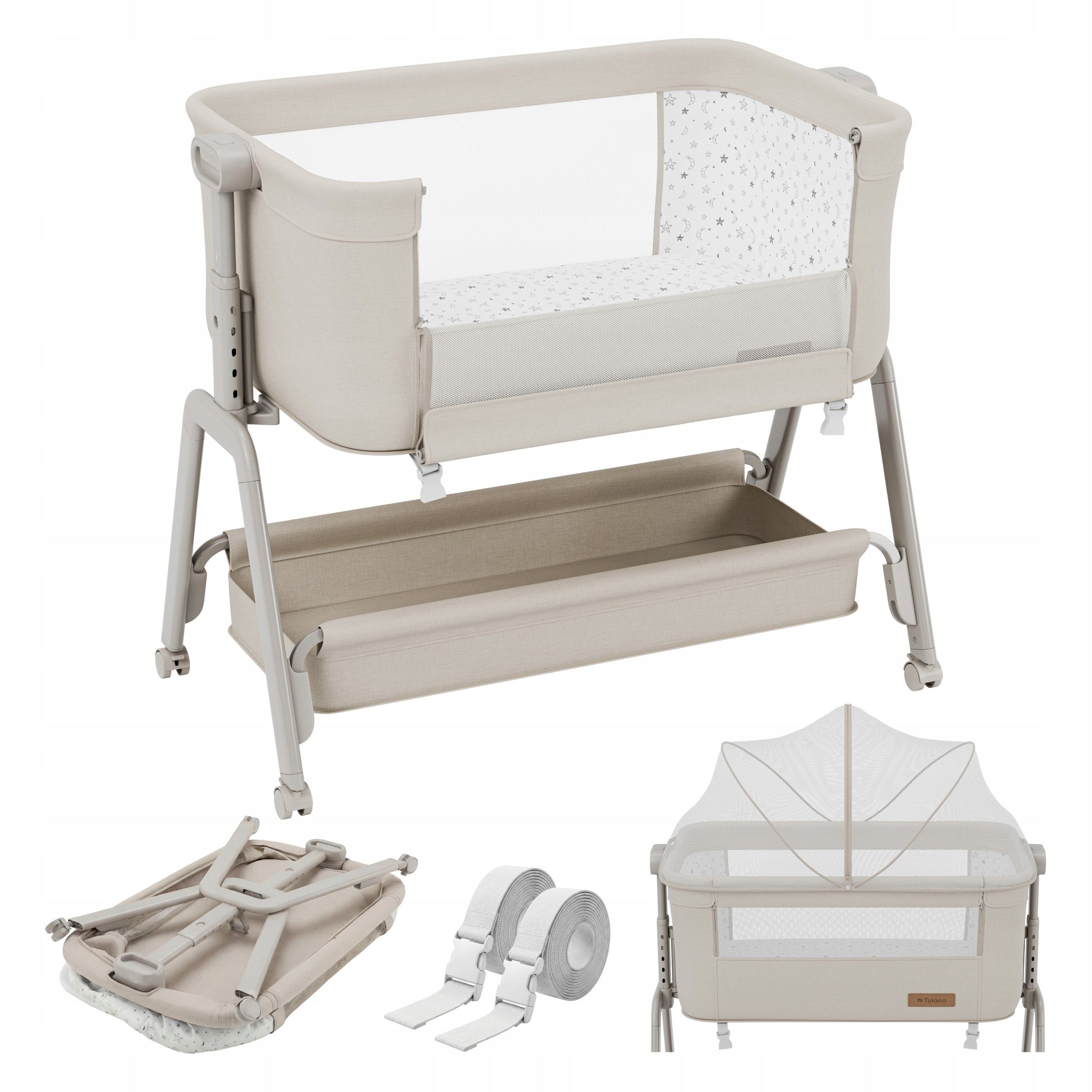 Cot for children TULANO beige baby extra bed