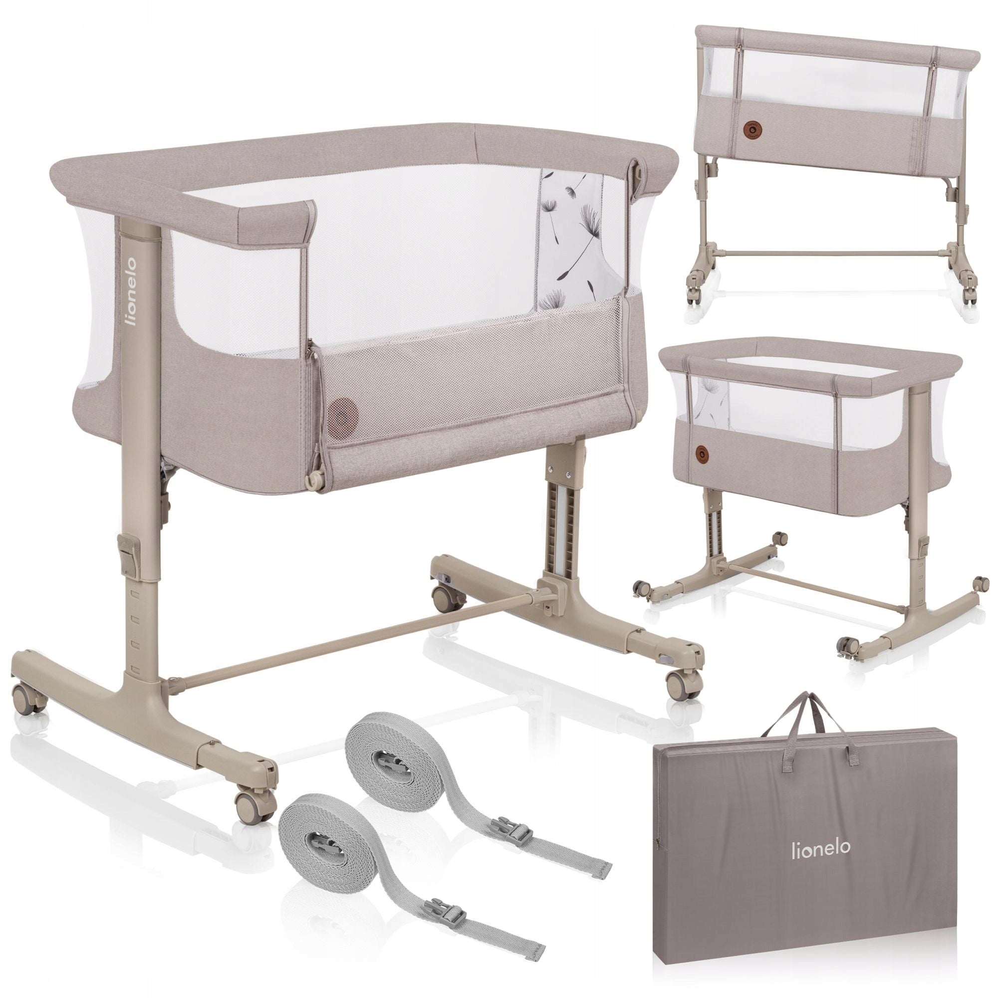 Cot, freestanding, cradle 3in1 set of accessories Lionelo Aurora