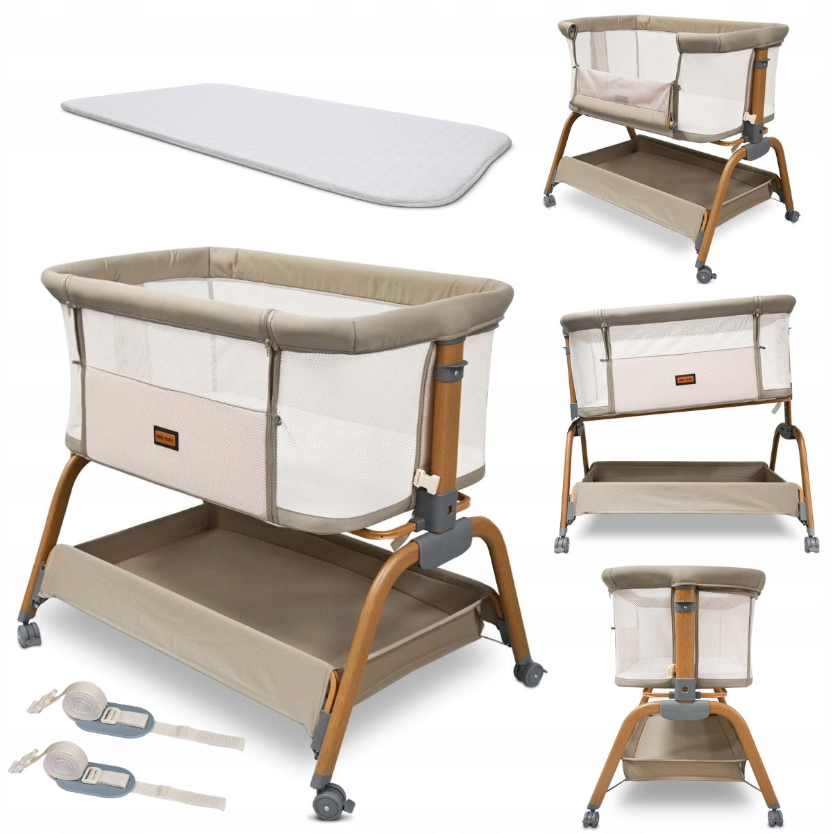 Cot freestanding tourist cradle Nino Milly Mally Beige Packaging status original