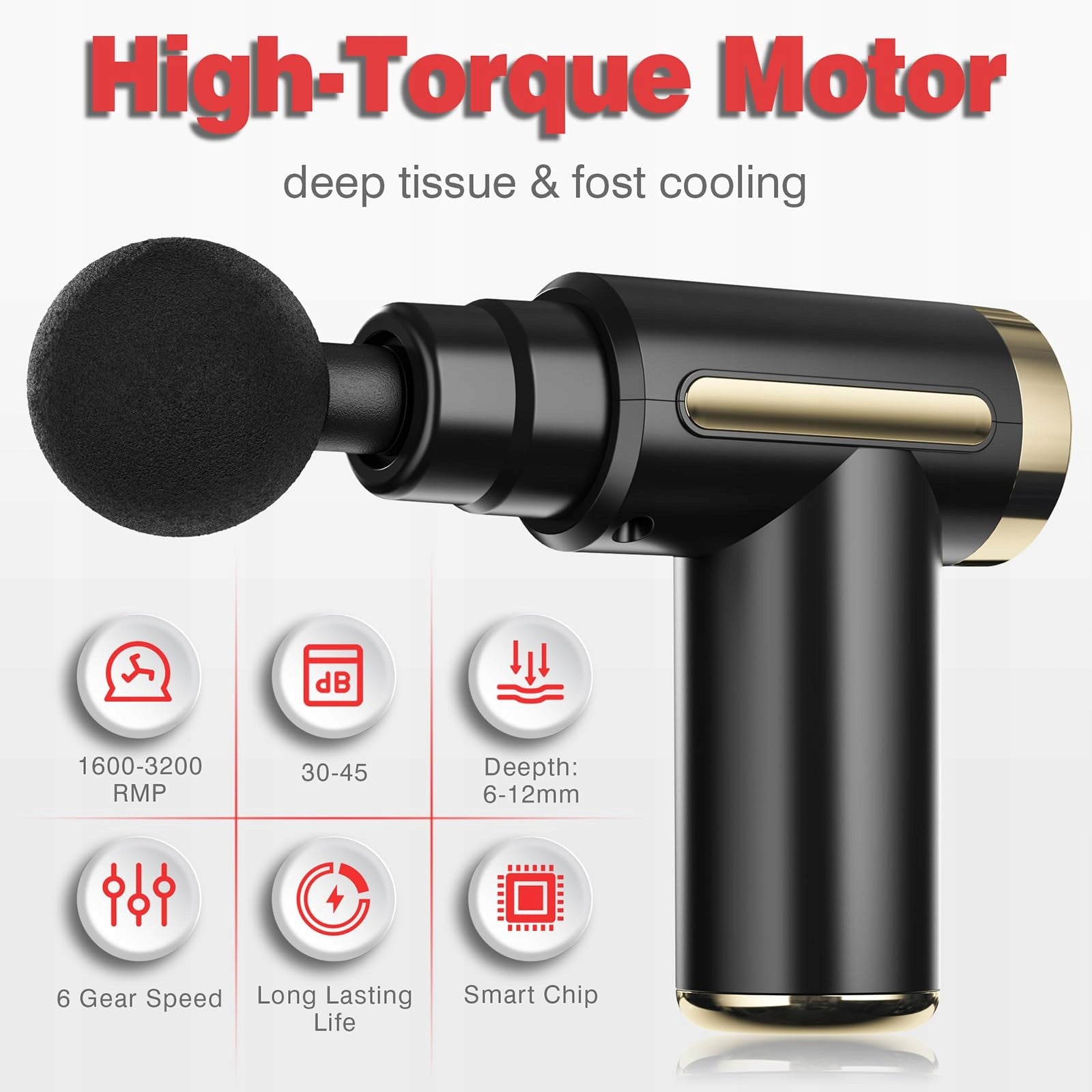 Cotsoco Deep Back Tissue Massage Gun REPLACEABLE TIPS RELAXATION Manufacturer code M891