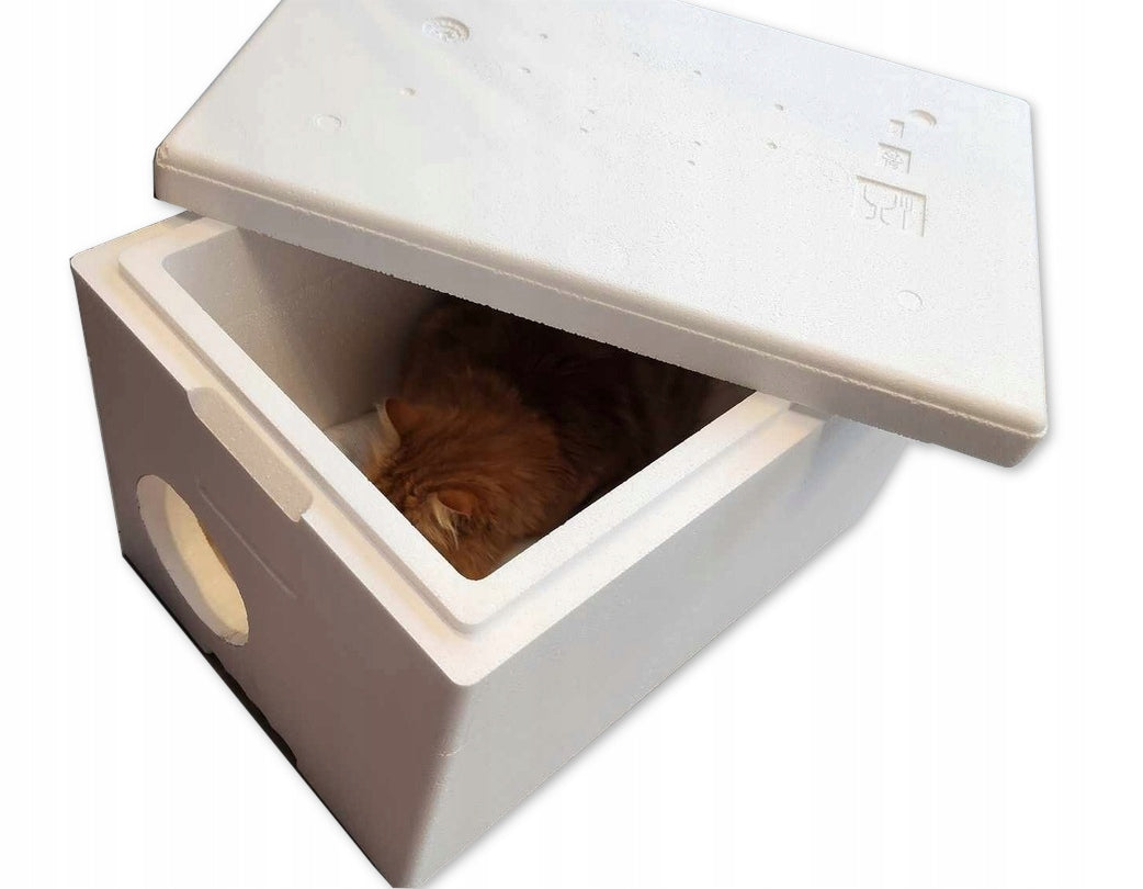 Cottage +R cat booth Styrofoam Box for winter 58x38x37cm for big cat