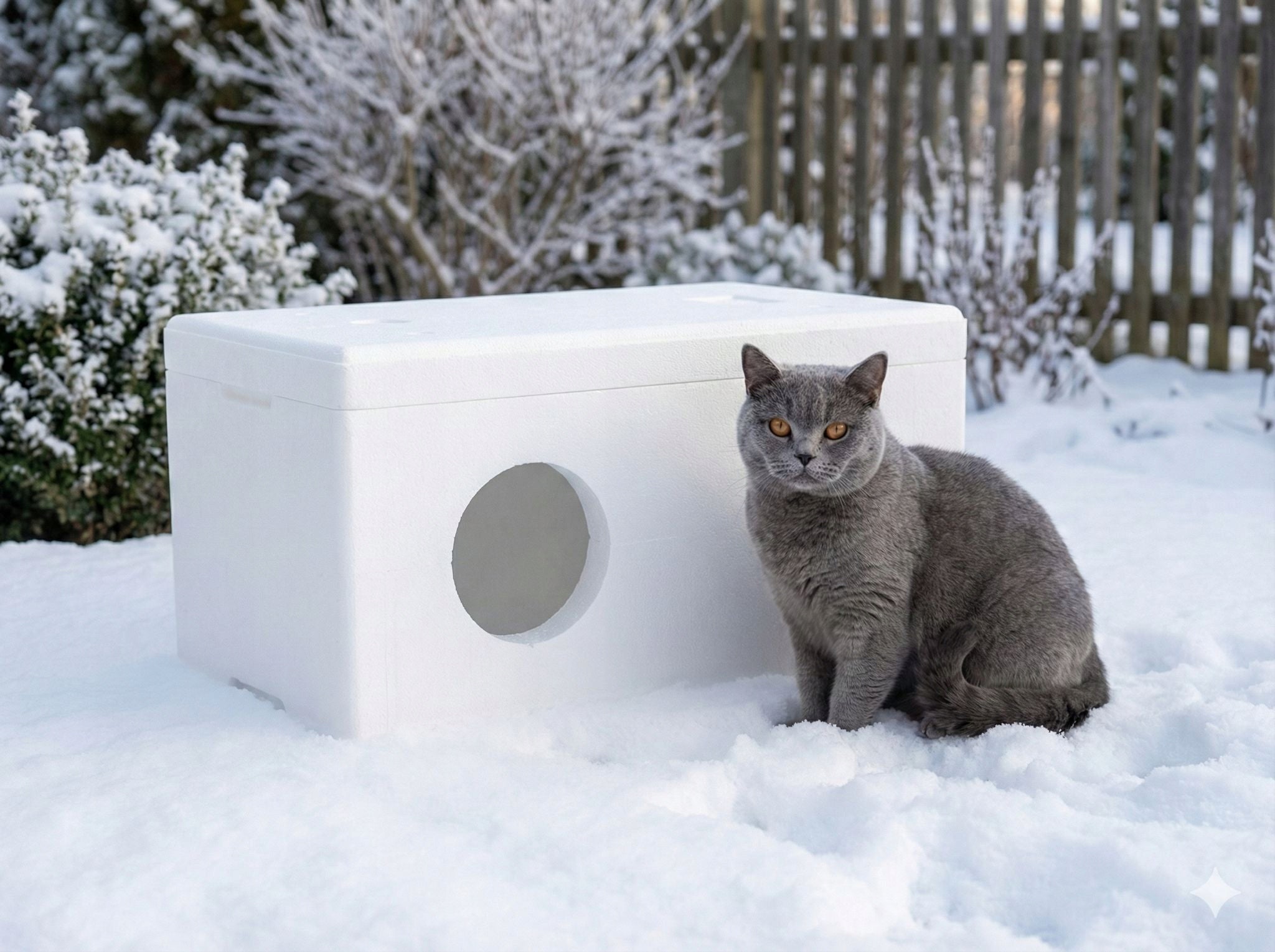 Cottage cat booth Styrofoam Box for winter 58x38x27cm Packaging status original