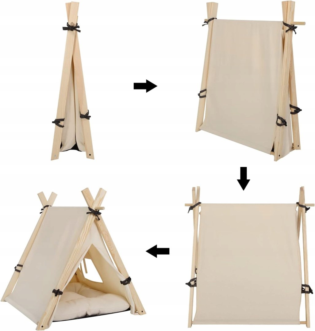 Cottage cat tent Woltu beige rectangular 45 x 45 x 55 cm Packaging status original