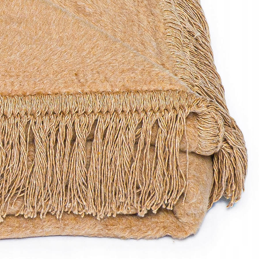 Cotton-Acrylic Blanket Thick Chair Bedspread Pled 70x150 Dark Beige