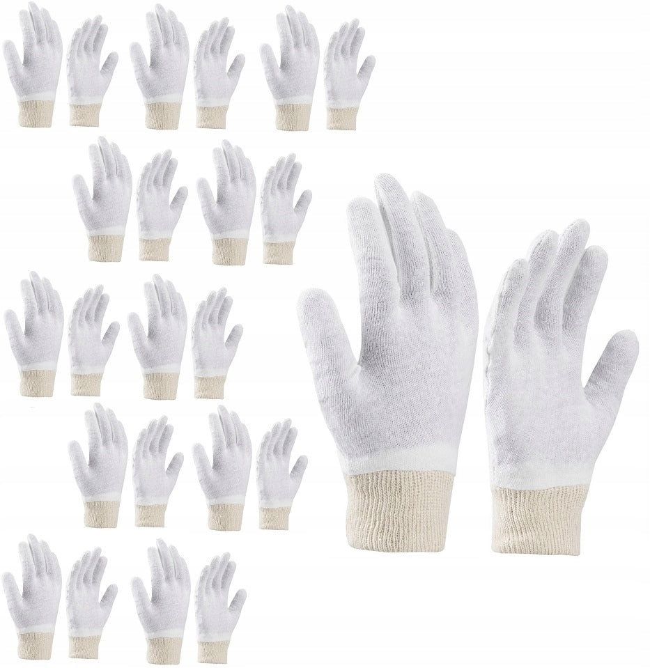 Cotton Cosmetic Gloves Cotton Puller Gloves 8-M 12 Pairs