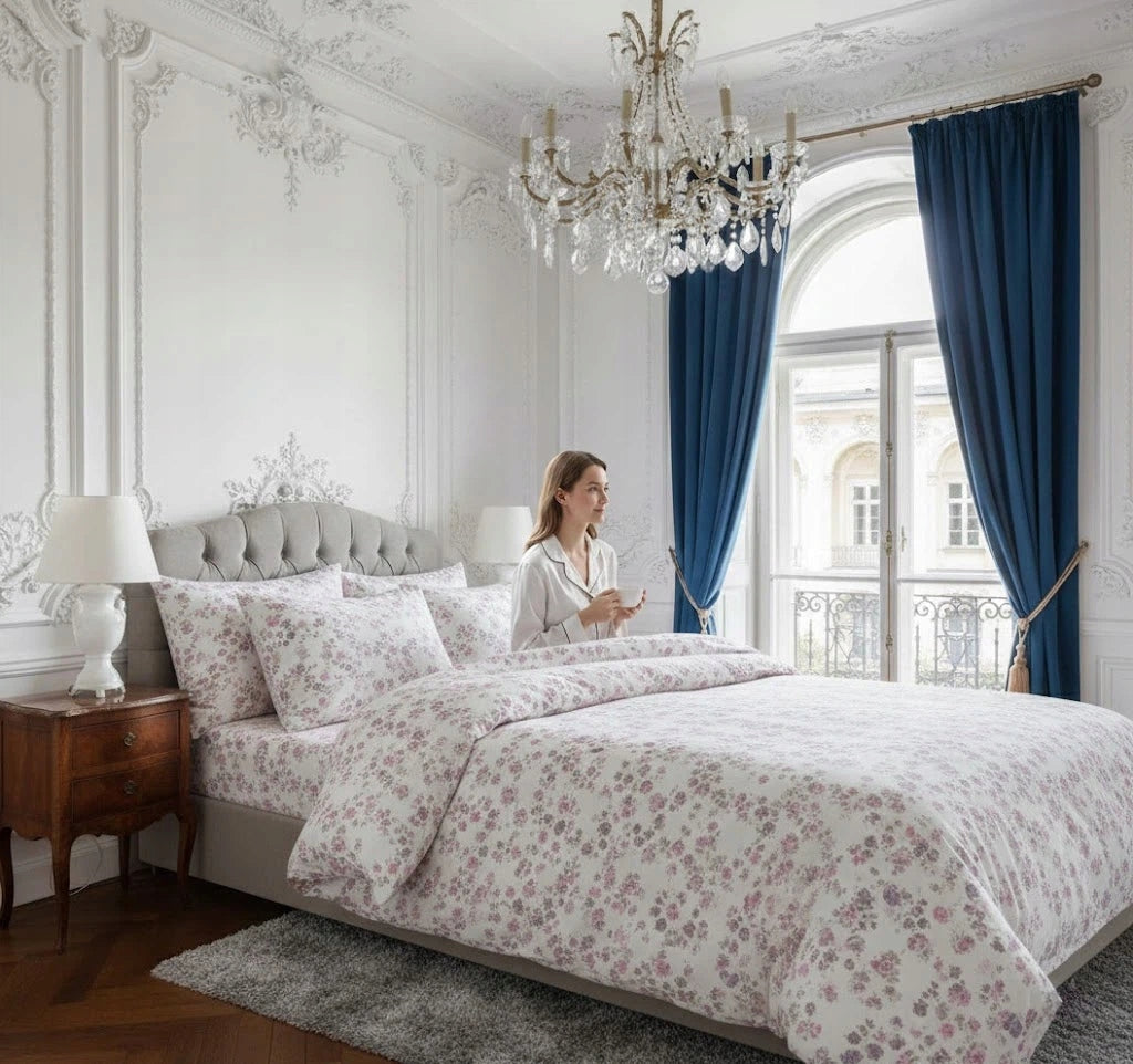 Cotton Floral Duvet Cover Set for Double Bed 160x200