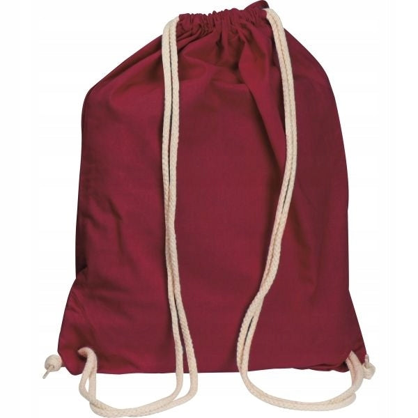 Cotton bag backpack burgundy