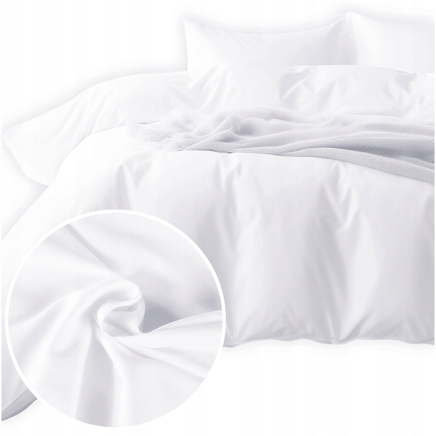 Cotton satin bedding WHITE 603/140x200+1posz.70x80 Manufacturer code POSATBAW/140X200+1P/BIAŁY