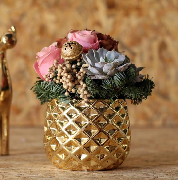 Cover Ceramic ornament Glamur gold 16x13cm Manufacturer code 02.631.16