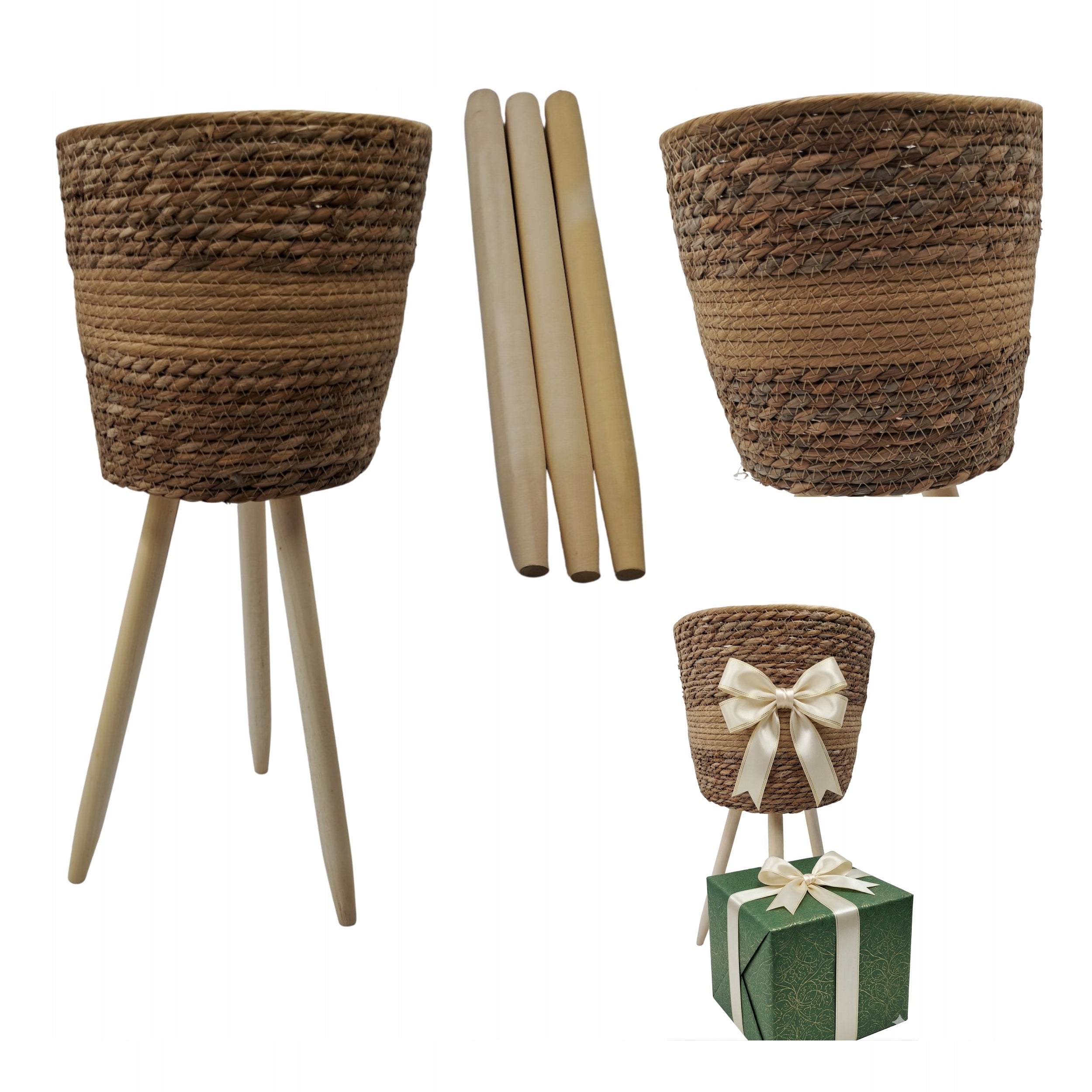 Cover Loft Seagrass 30cm Wooden Unscrewable Feet Standing Flowerbed