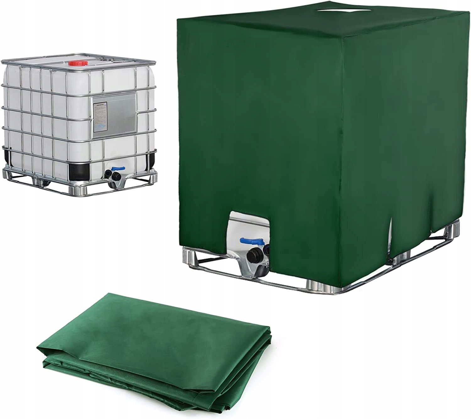 Cover Tarpaulin For TANK MAUZER 1000L100x120x116cm GREEN Solid Packaging status original