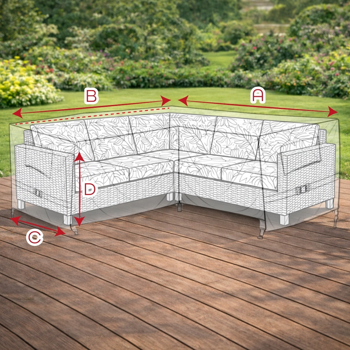 Cover for Garden Furniture Corner Any Dimension Waterproof COLORS MIX Manufacturer Ferocity