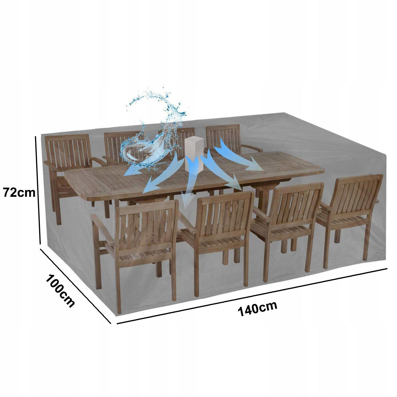 Cover for Garden Furniture Table 140 x 100 x 72 cm Manufacturer code POK-MEB-001