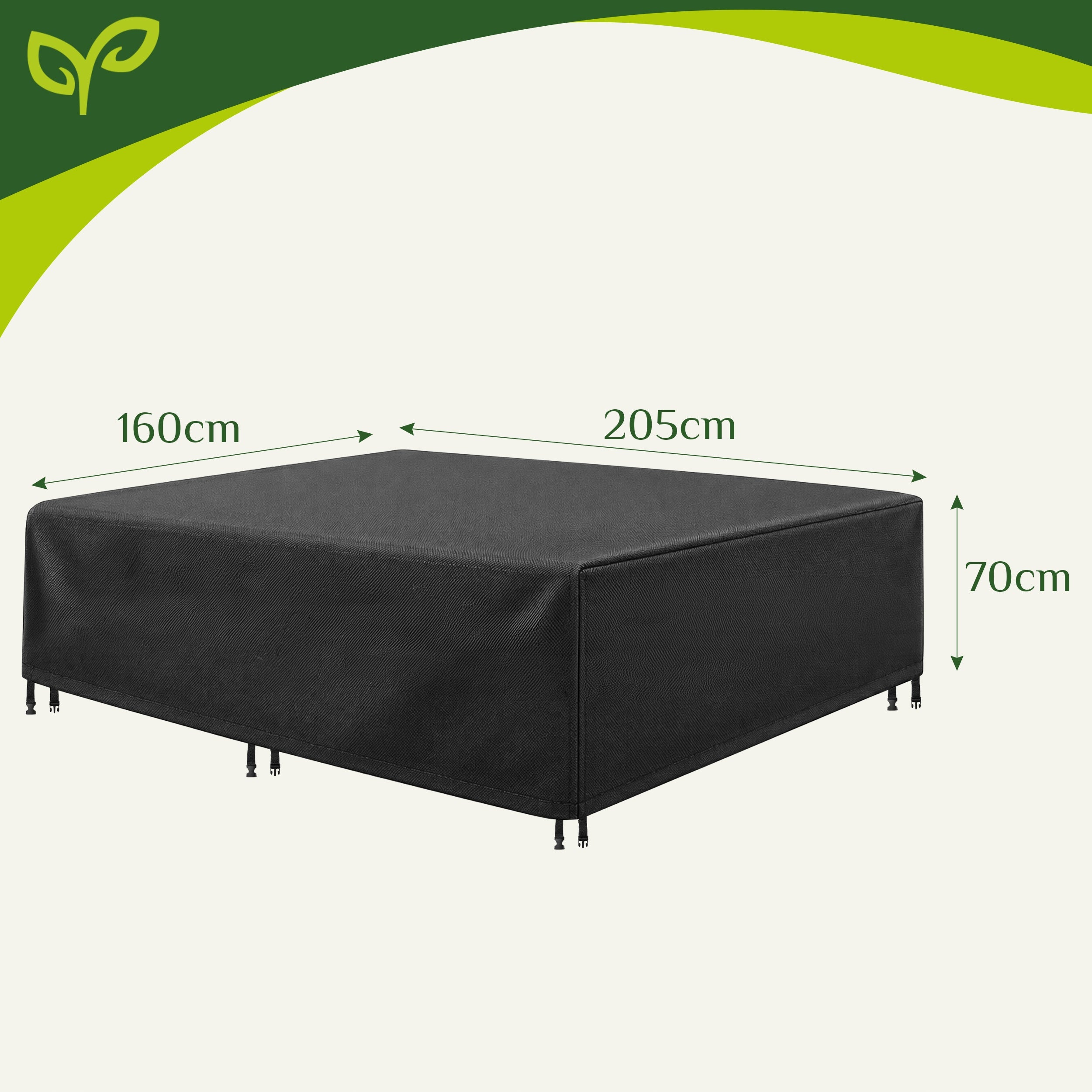 Cover for Garden Furniture Waterproof UV Strong 205x160x70cm Tarpaulin XXL Product width 160 cm