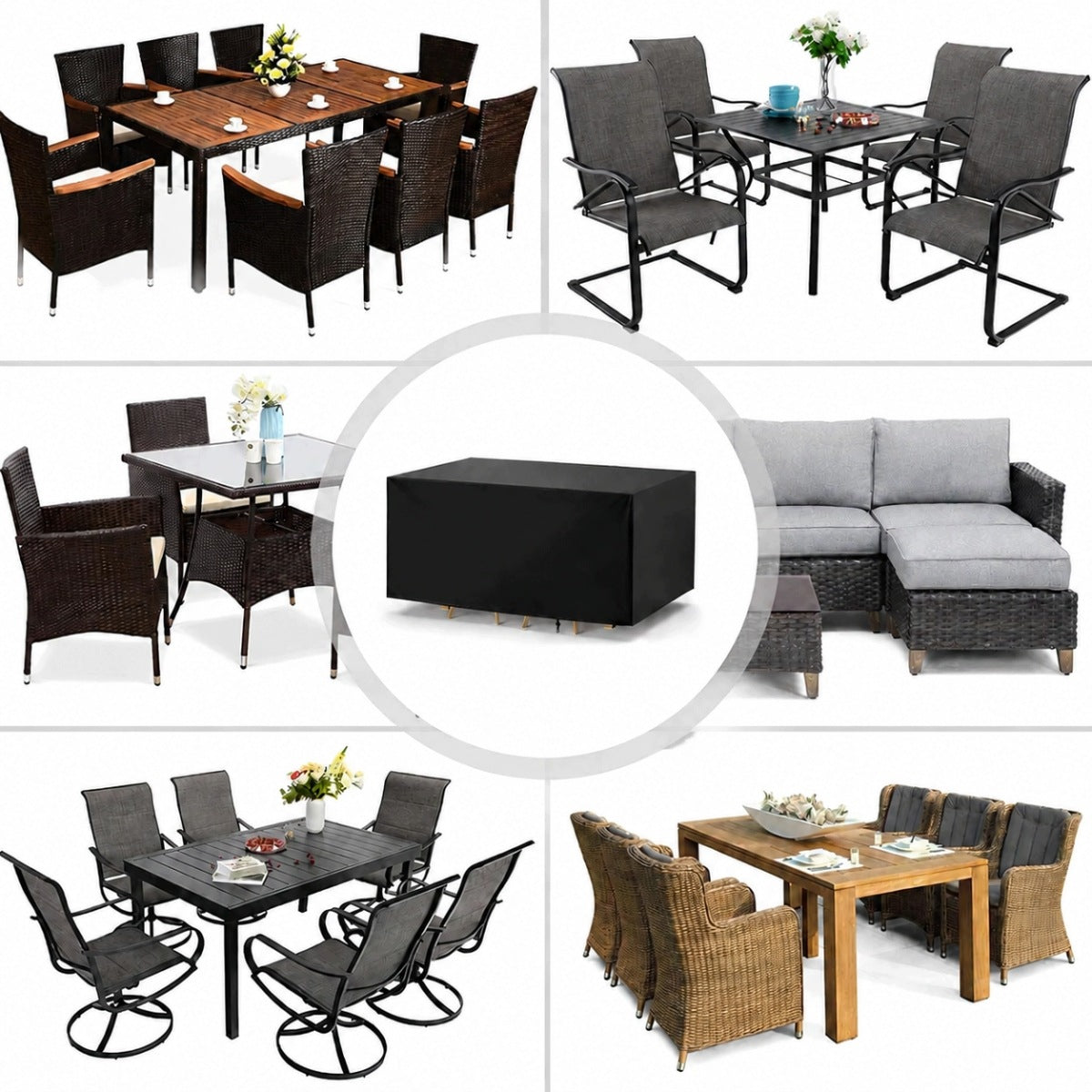 Cover for chairs and garden table, waterproof, tarpaulin 230x165 cm Manufacturer no brand