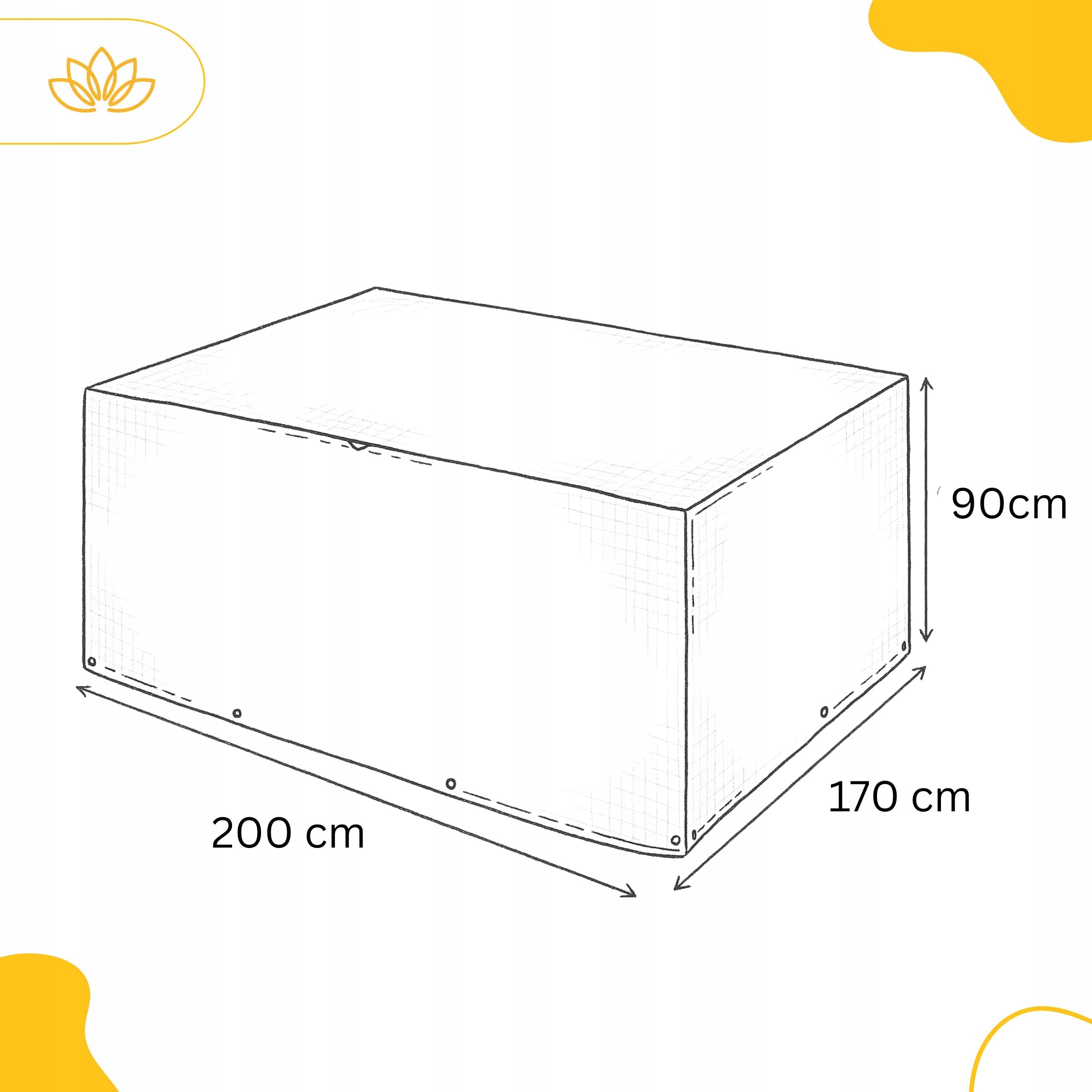Cover for garden furniture 200x170x90 cm for furniture sets 6 chairs + Table Packaging status original