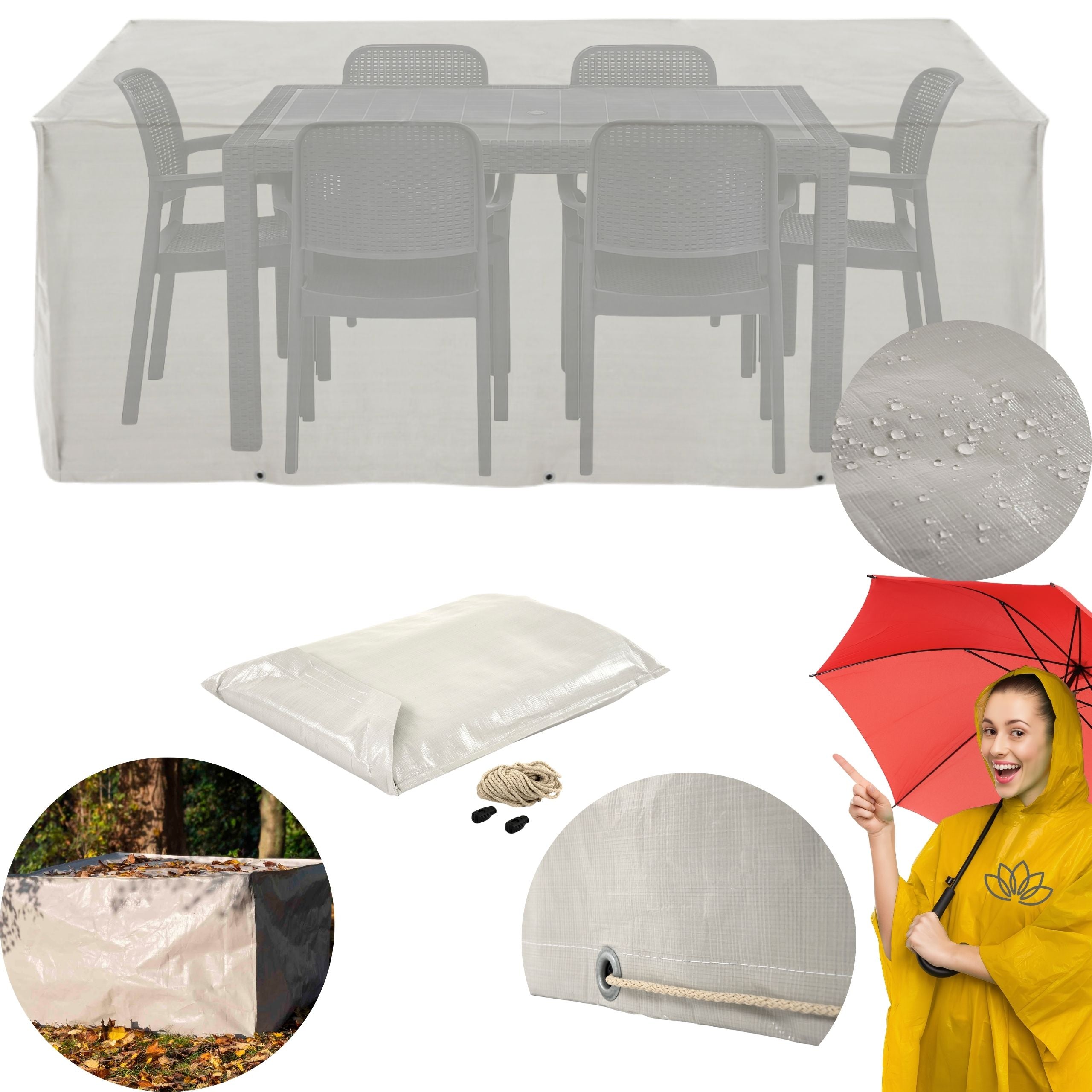 Cover for garden furniture 200x170x90 cm for furniture sets 6 chairs + Table