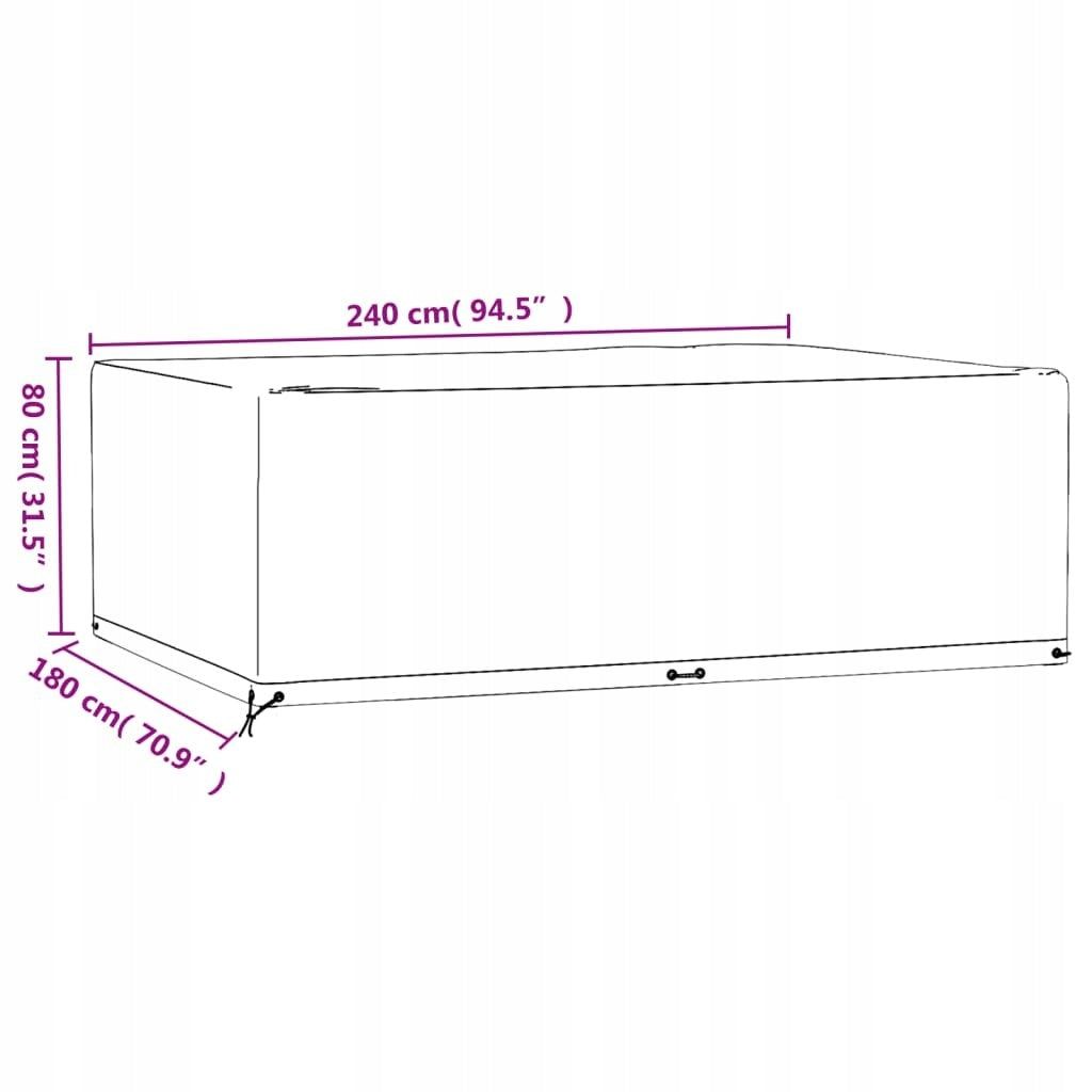 Cover for garden furniture PE 240x180x80 black UV-WATER Line ZakitoHome