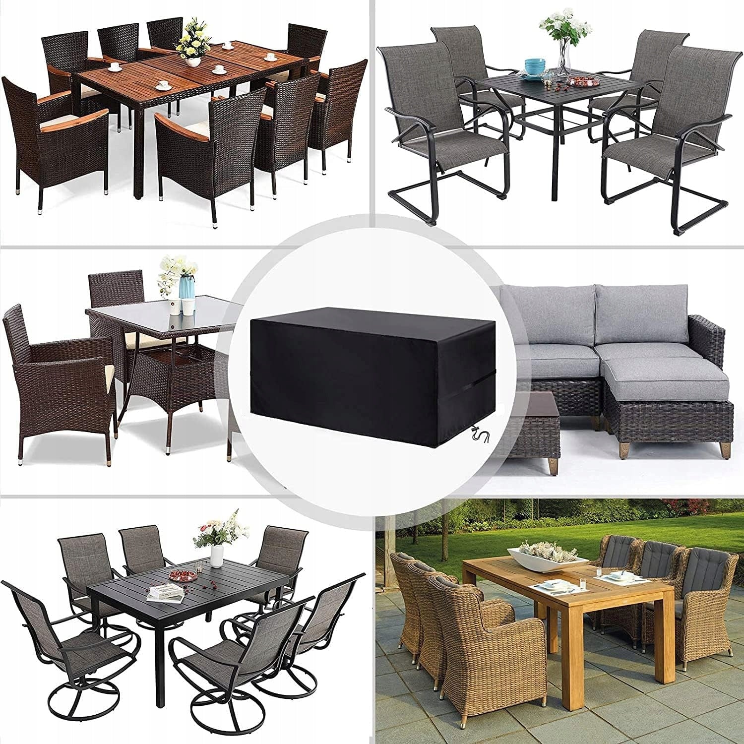 Cover for garden furniture fabric waterproof UV protection 90x90x90 cm Manufacturer code X0025VG2BL