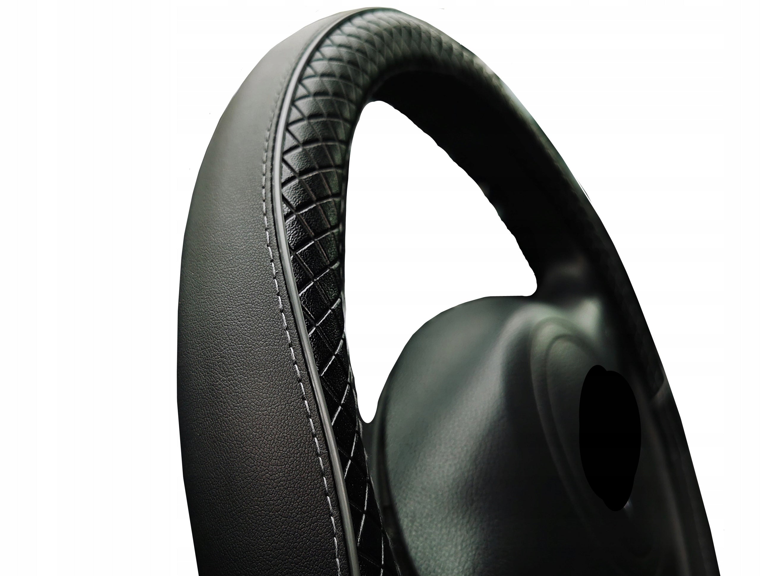 Cover perforated leather steering wheel cover PREMIUM leather BLACK