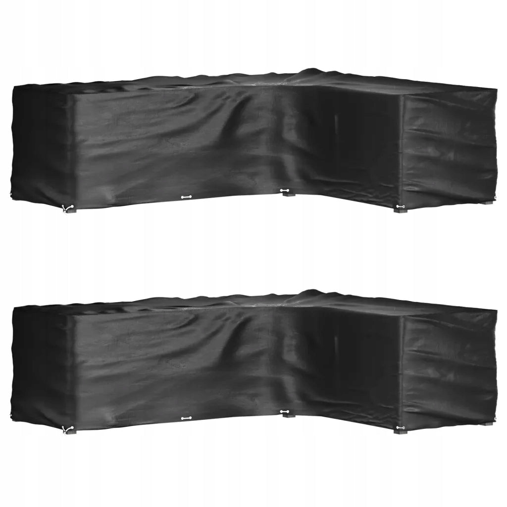 Covers L for garden furniture, 2 pcs, 18 meshes, 285x220x80 cm