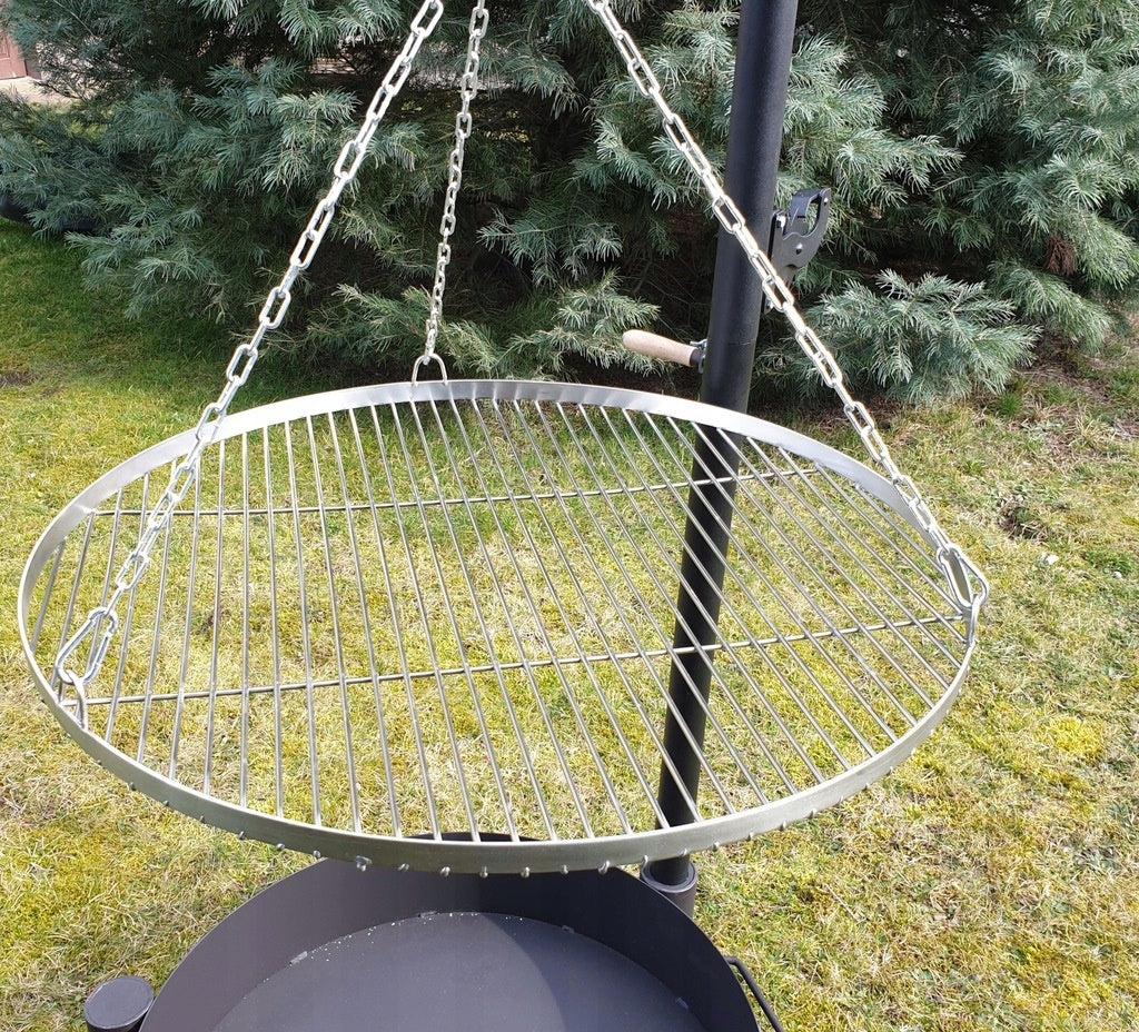 Crane garden grill on boom stainless steel grate 70 cm tripod Manufacturer no brand