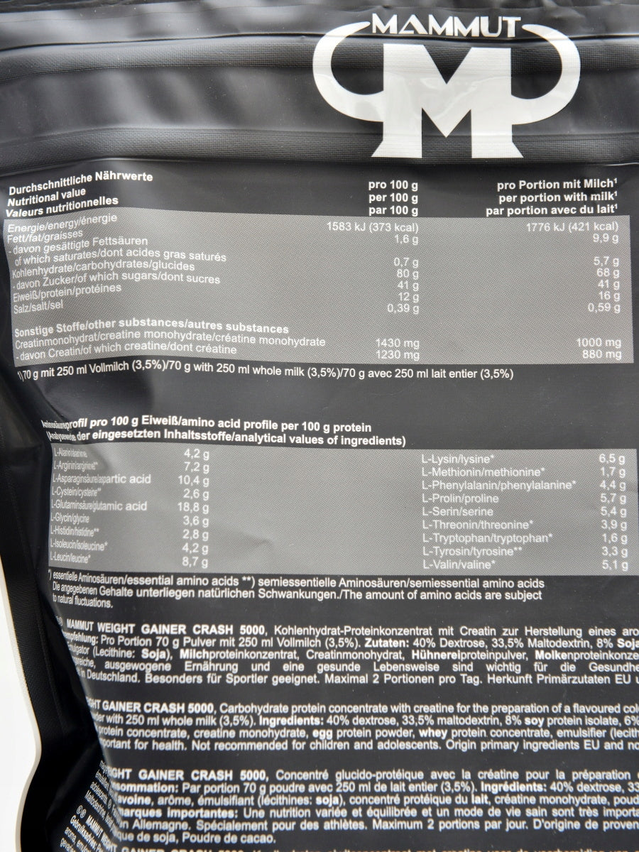 Crash weight gainer Mammut nutrition 1400 g vanilka Manufacturer code 4251650808720