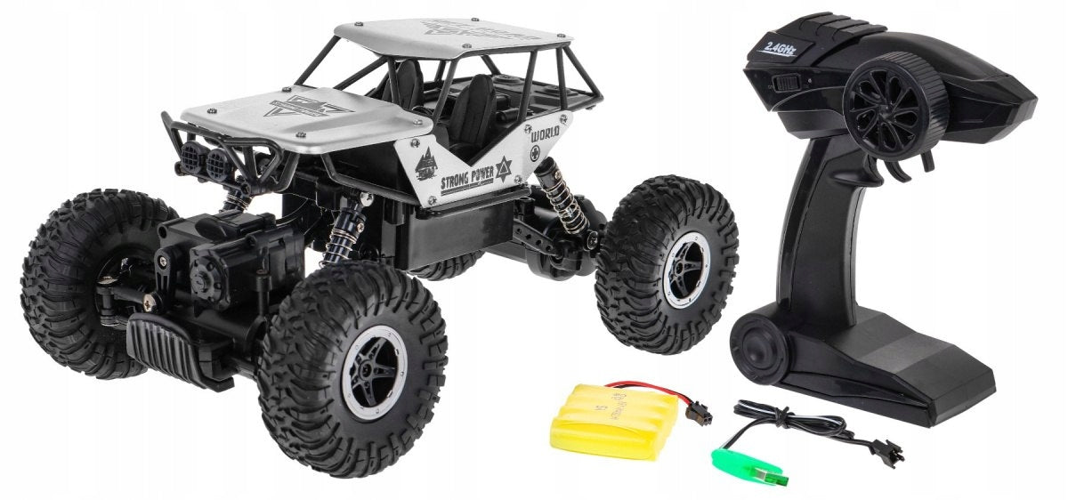 Crawler Monster for Kids 6+ Remote Controlled Silver Model 1:18 Extremes Packaging status original