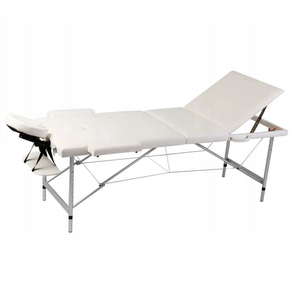 Cream Folding Massage Table 3 Zones With Aluminum Frame