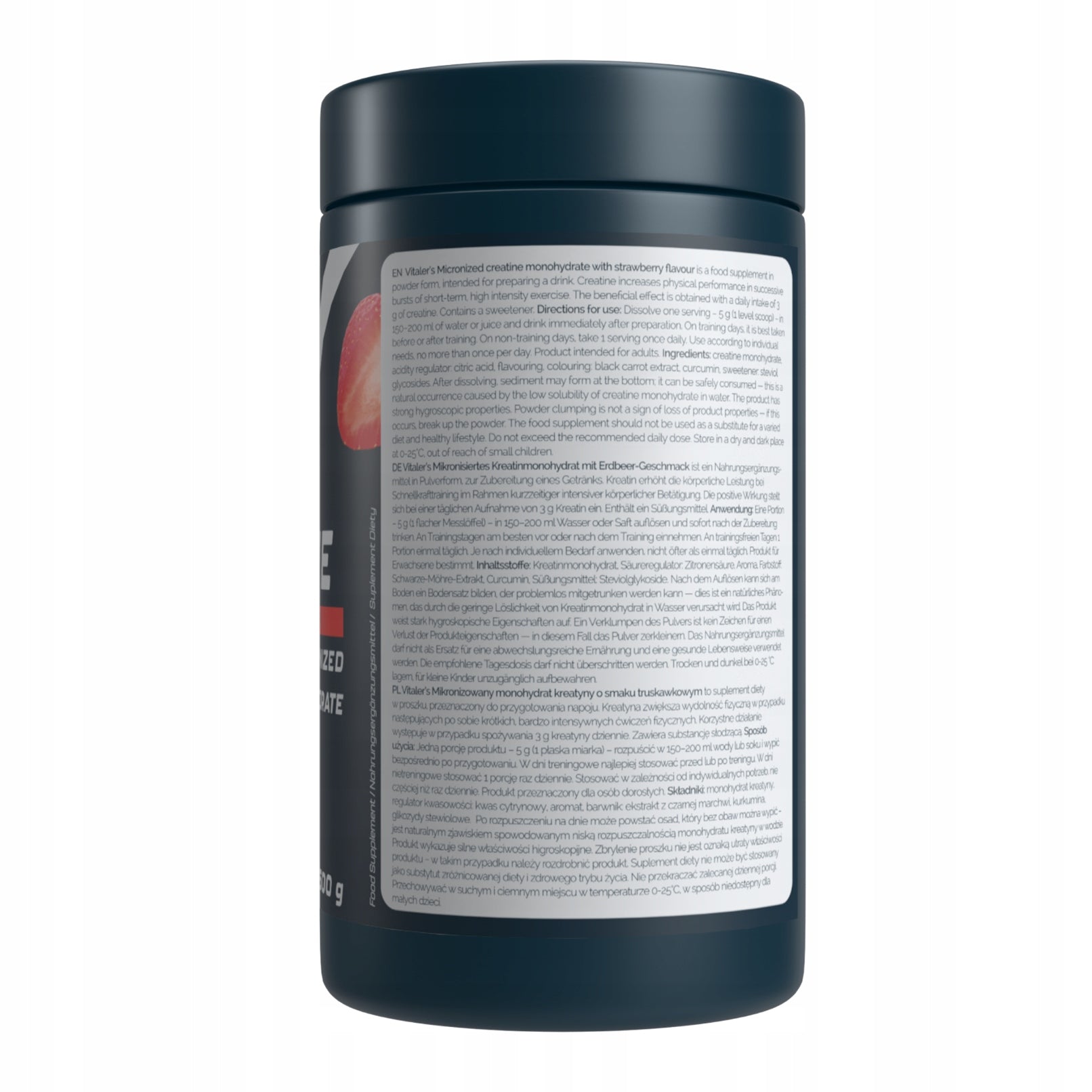 Creatine 500g Creatine Monohydrate STRAWBERRY Creatine Vegan 100 SERVINGS Expiration date at least 1 year from the date of purchase