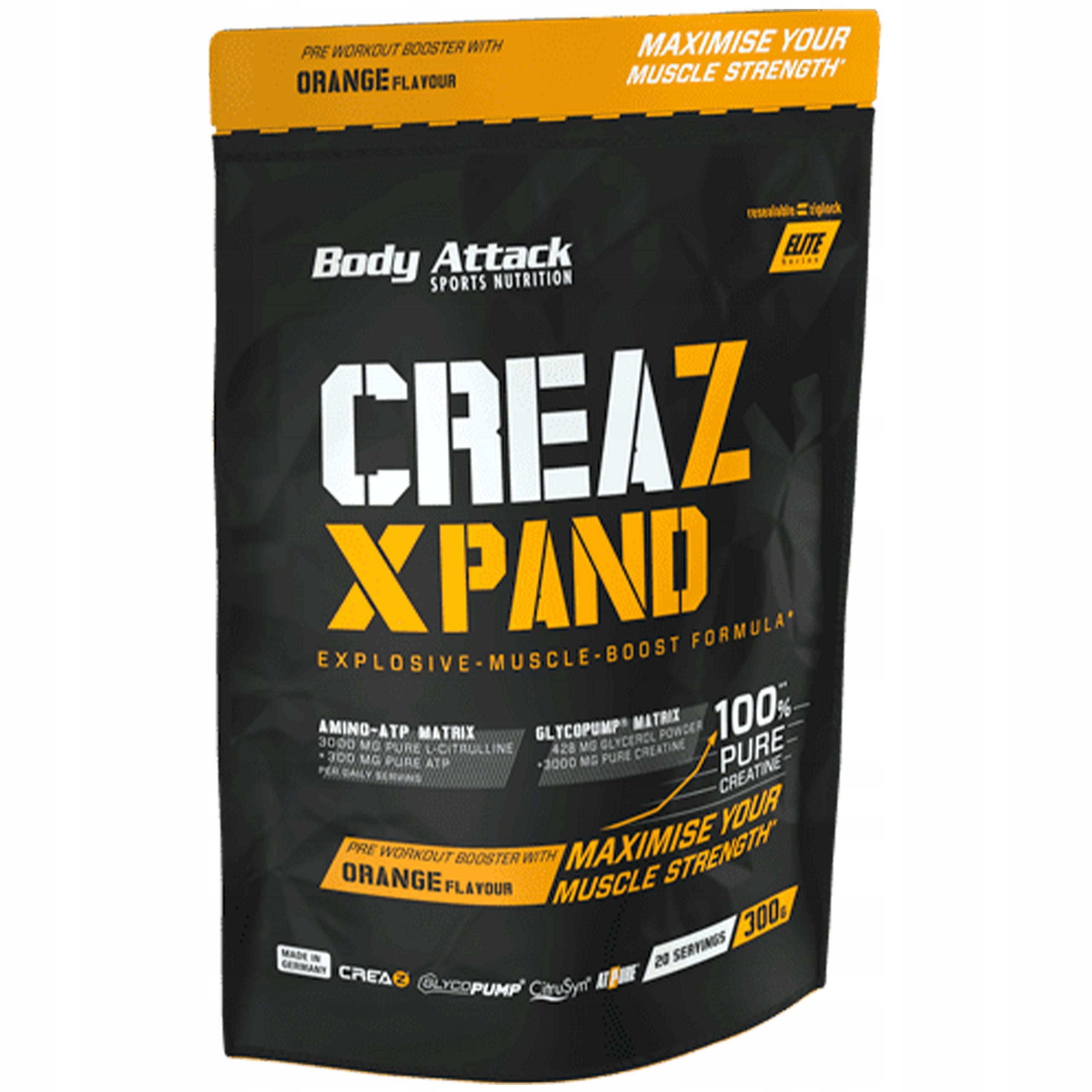 Creatine BODY ATTACK Creaz Xpand 300g Caffeine Citrulline Strength Mass