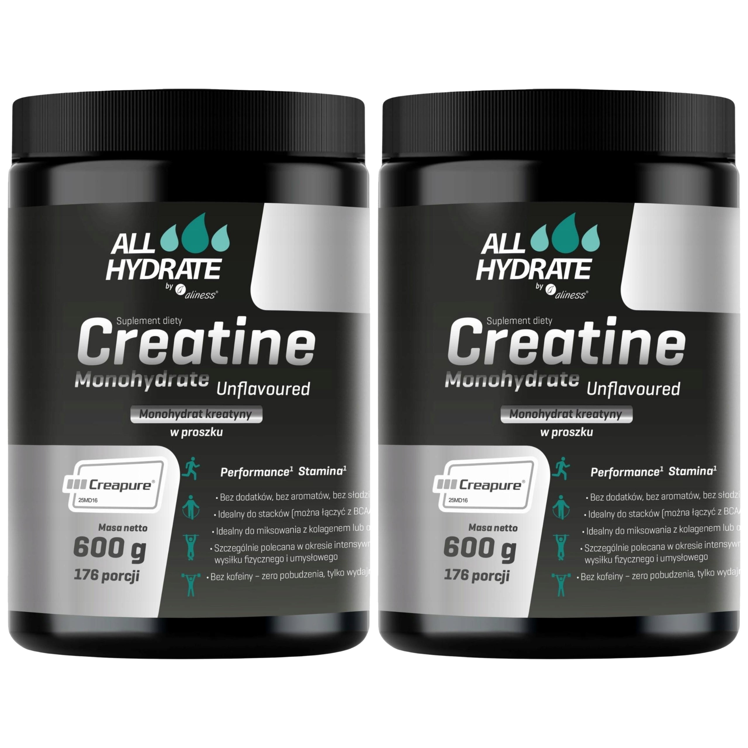 Creatine CREAPURE Monohydrate 2x 600g Strength Muscle Mass ALINESS