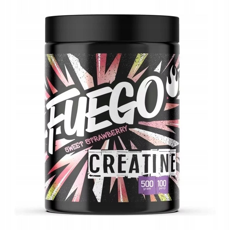 Creatine MONO FUEGO 500 g Sweet strawberry CREATINE MONOHYDRATE Expiration date at least six months from the date of purchase