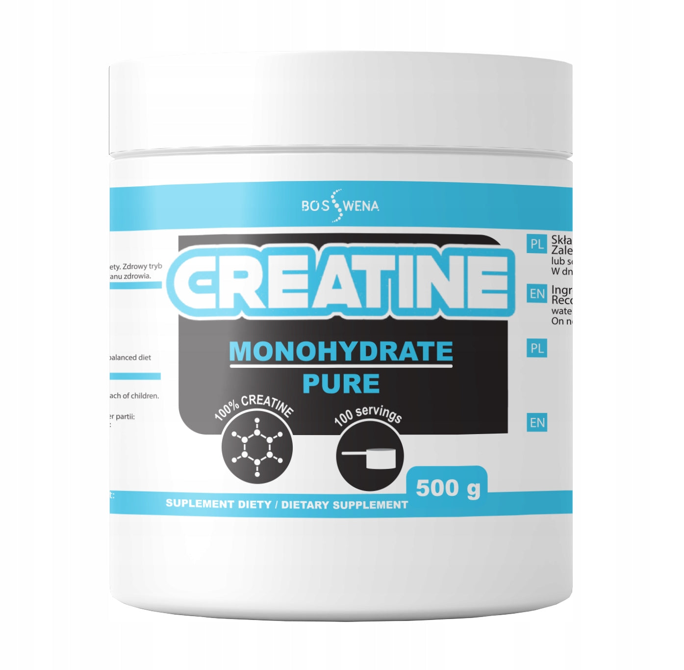 Creatine MONOHYDRAT 500g CREATINE PURE 100 servings