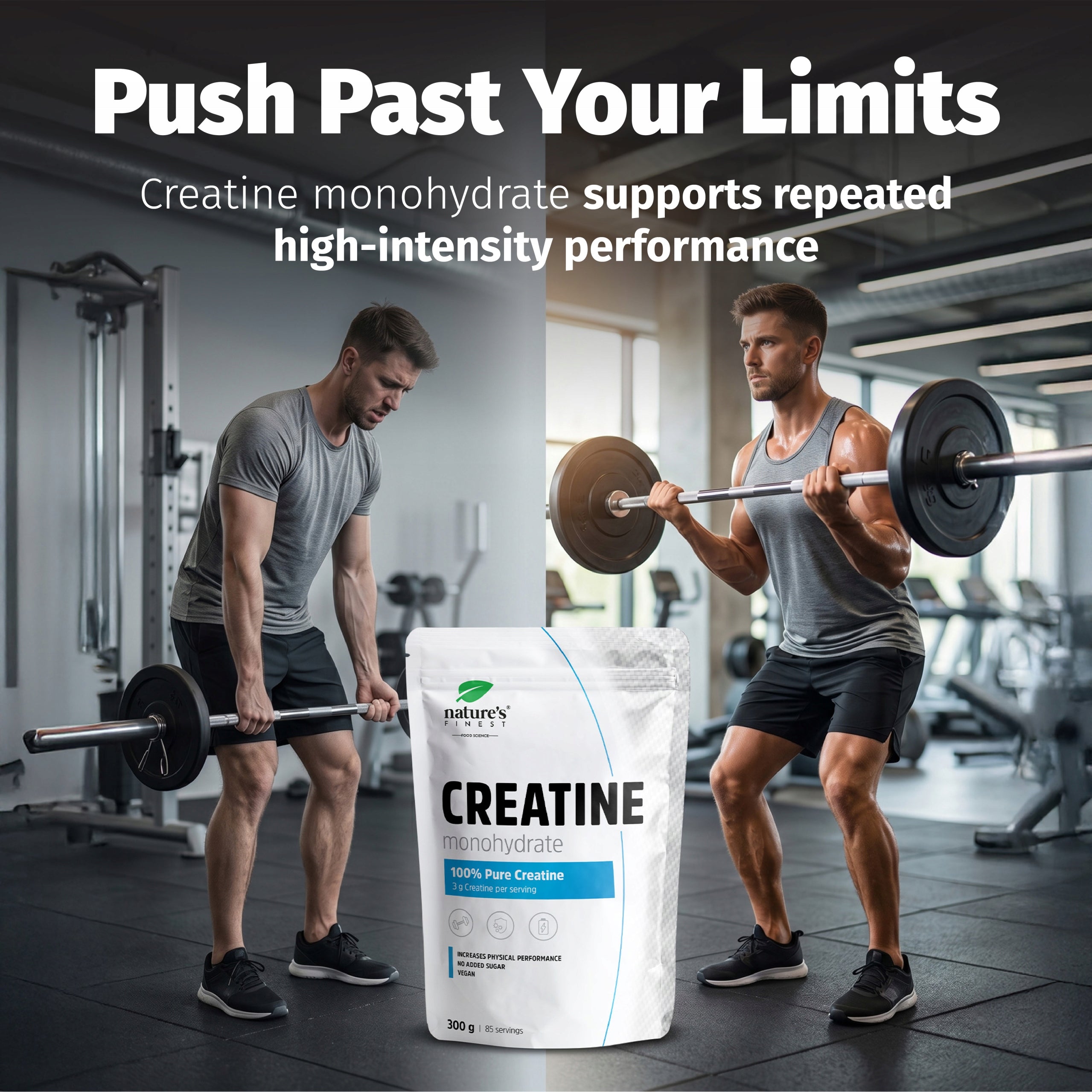 Creatine Monohydrate - 100% Pure - No Flavors - 85 servings - 300g Packaging status original