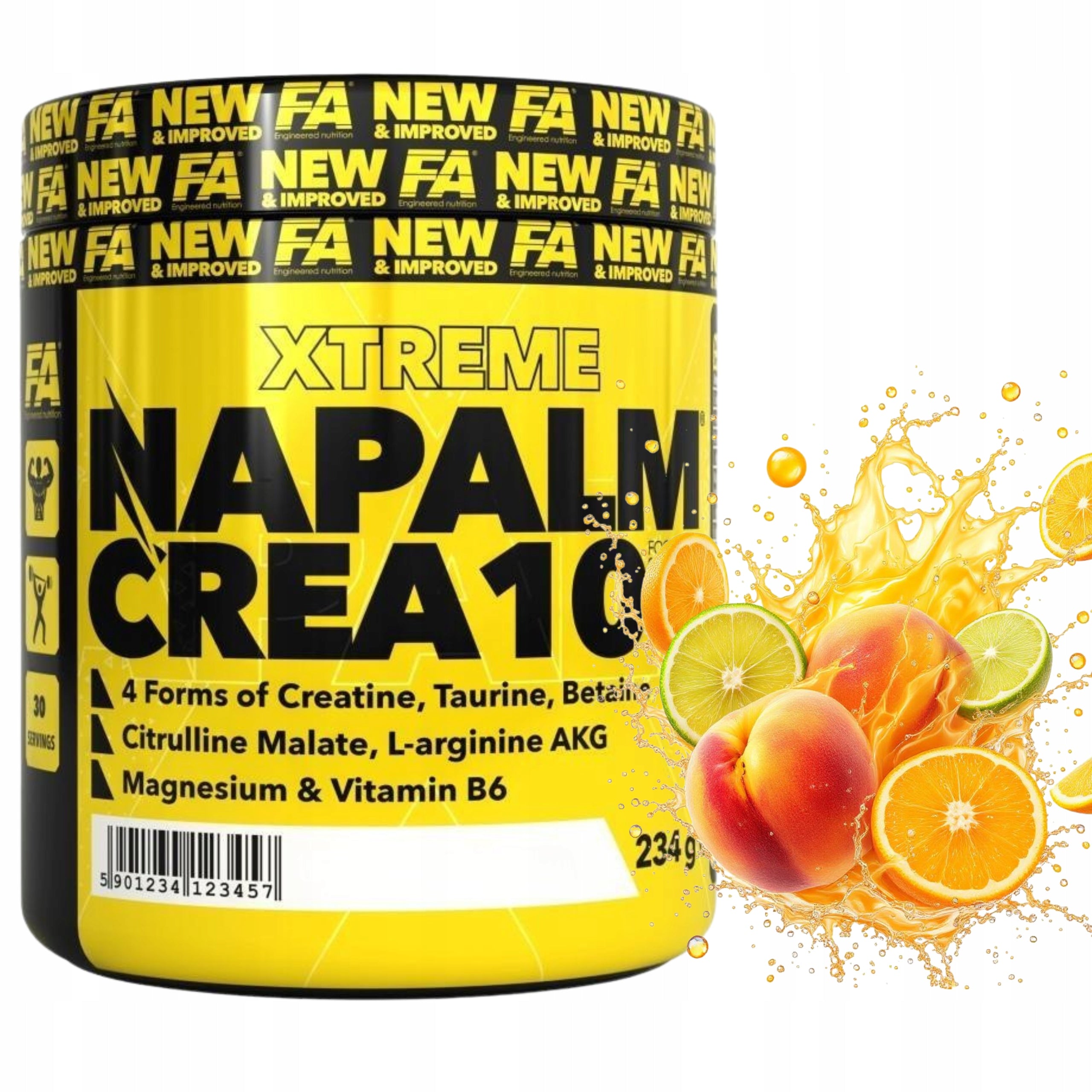 Creatine Monohydrate 234g 4 Forms Strength Pump NAPALM CREA Peach FA