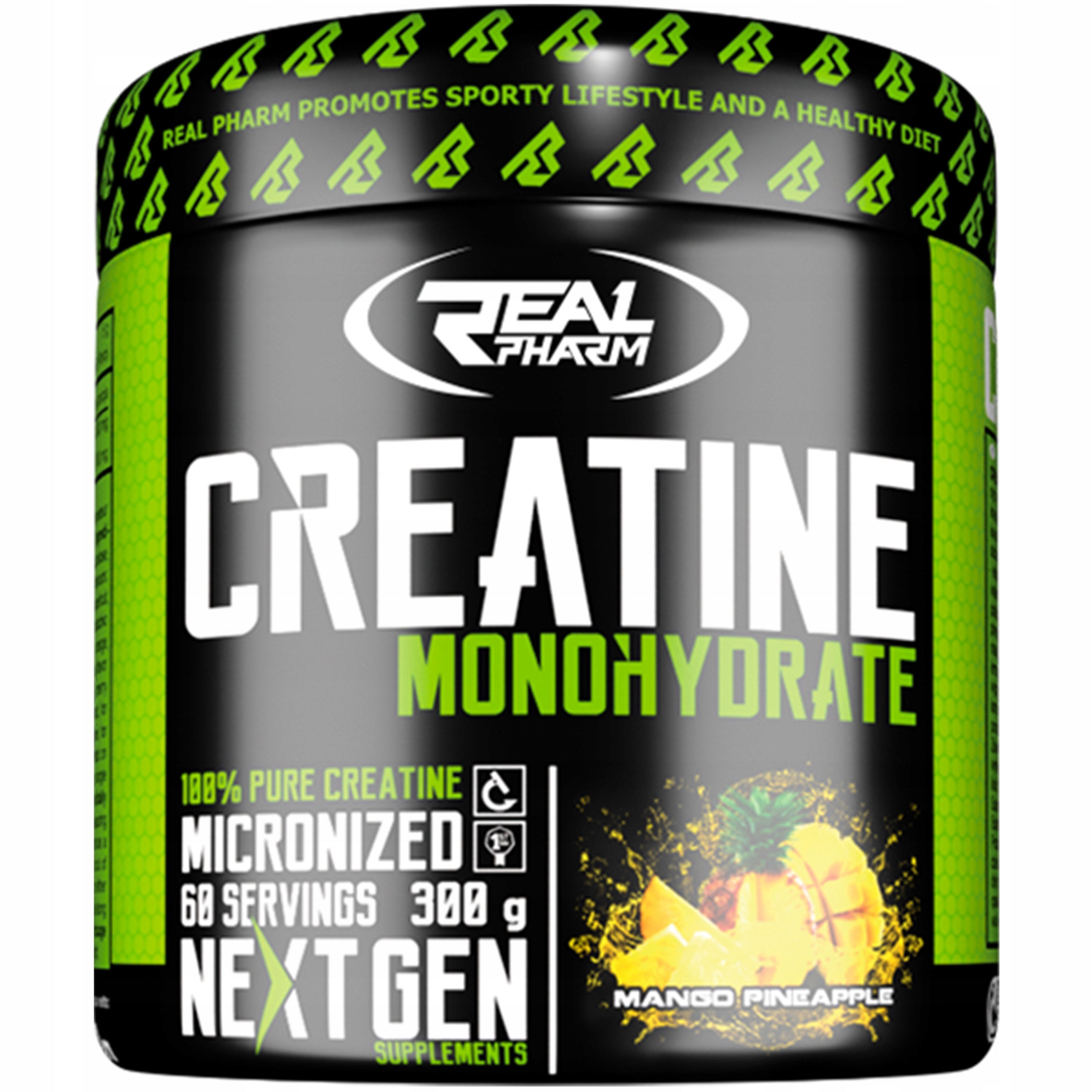 Creatine Monohydrate REAL PHARM 300g Strength Muscle Mass ATP Training