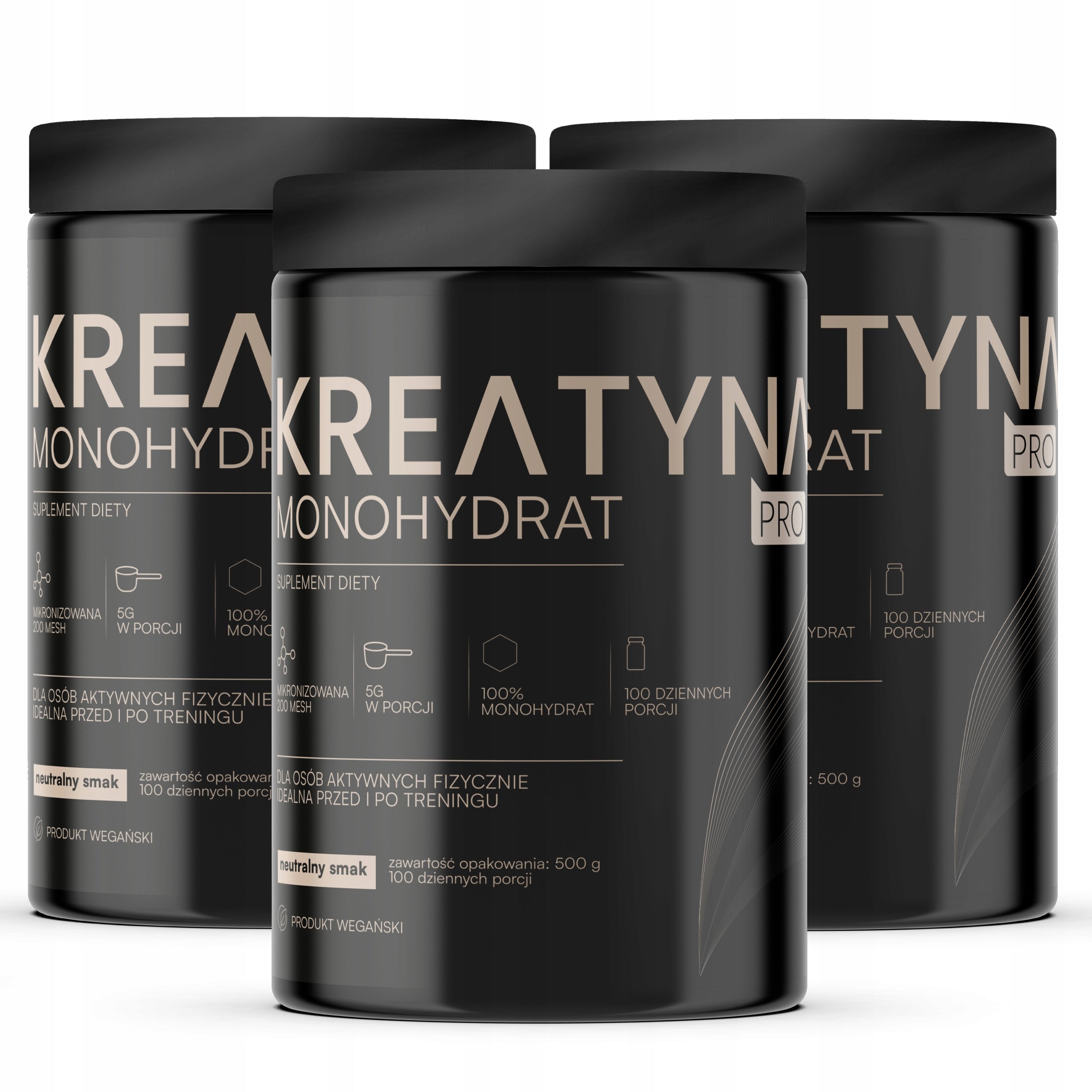 Creatine Monohydrate Set 3x 500g Stock for 300 Days 1,5 kg New Packaging