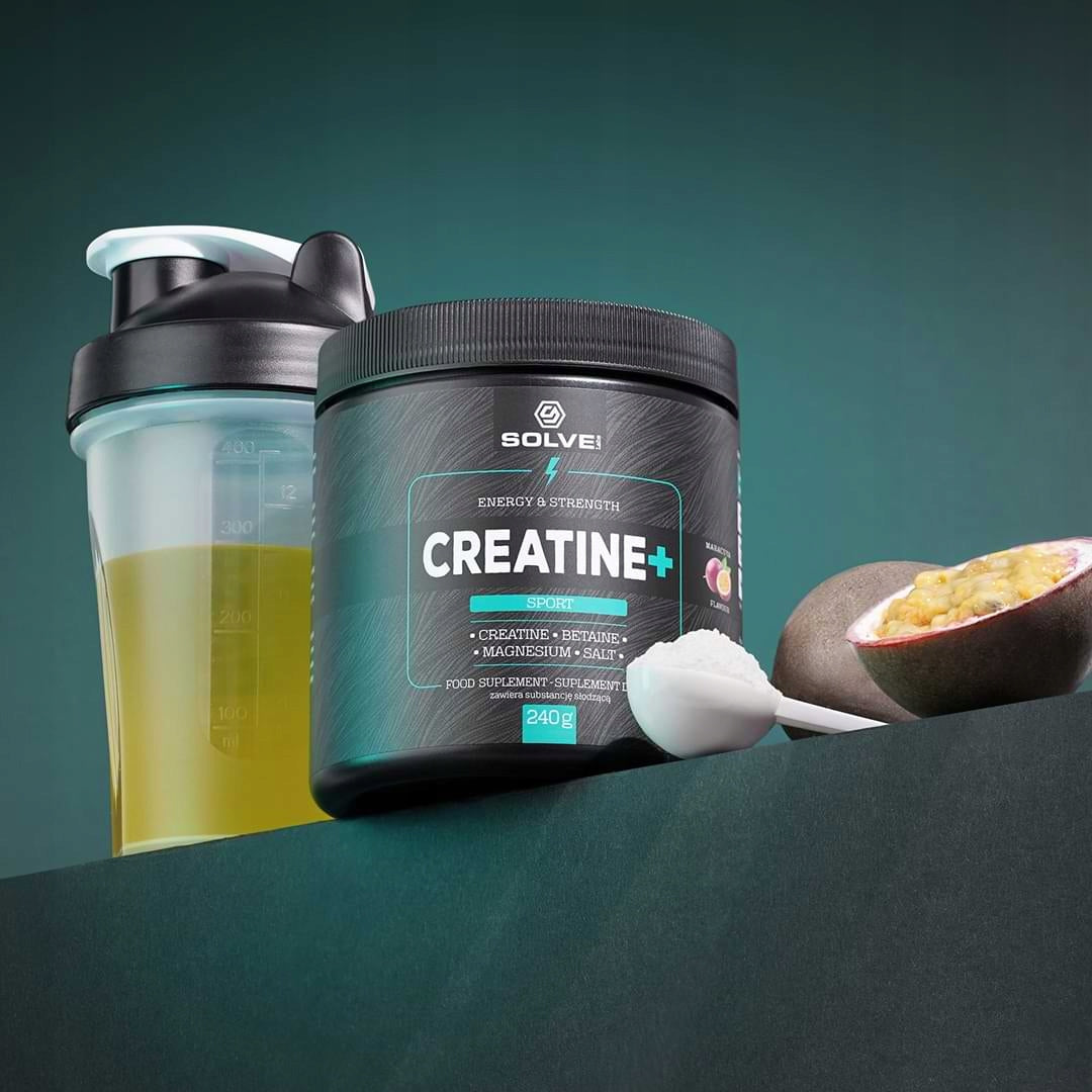 Creatine Monohydrate Solve Labs Creatine+ Sport 240g Passion Fruit Betaine Magnesium Packaging status original