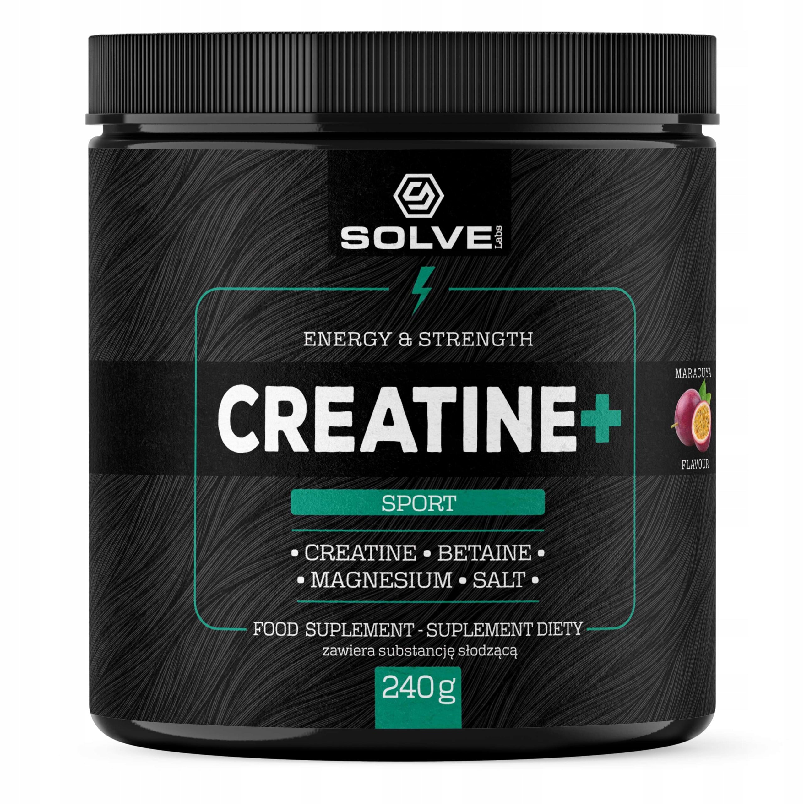 Creatine Monohydrate Solve Labs Creatine+ Sport 240g Passion Fruit Betaine Magnesium