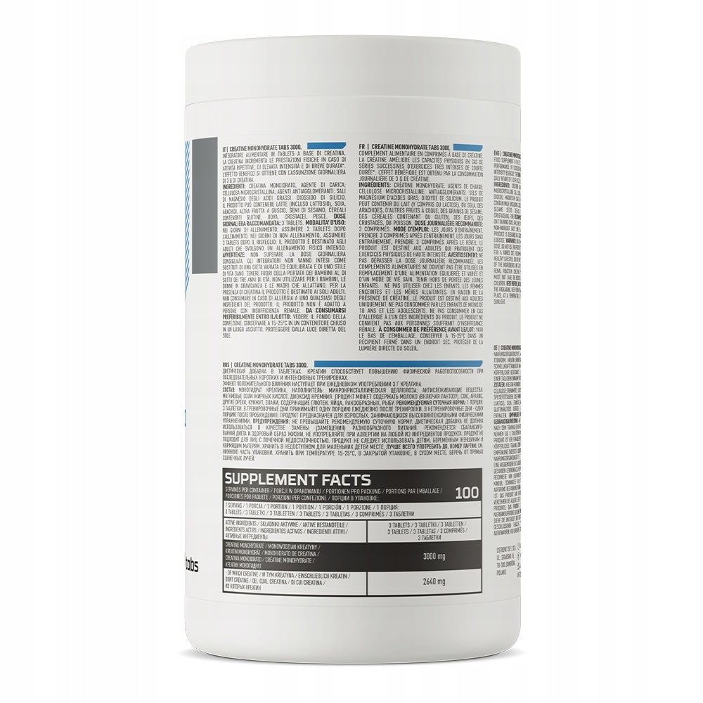 Creatine OstroVit Creatine Monohydrate 300 tab 3000 mg Expiration date at least 1 year from the date of purchase