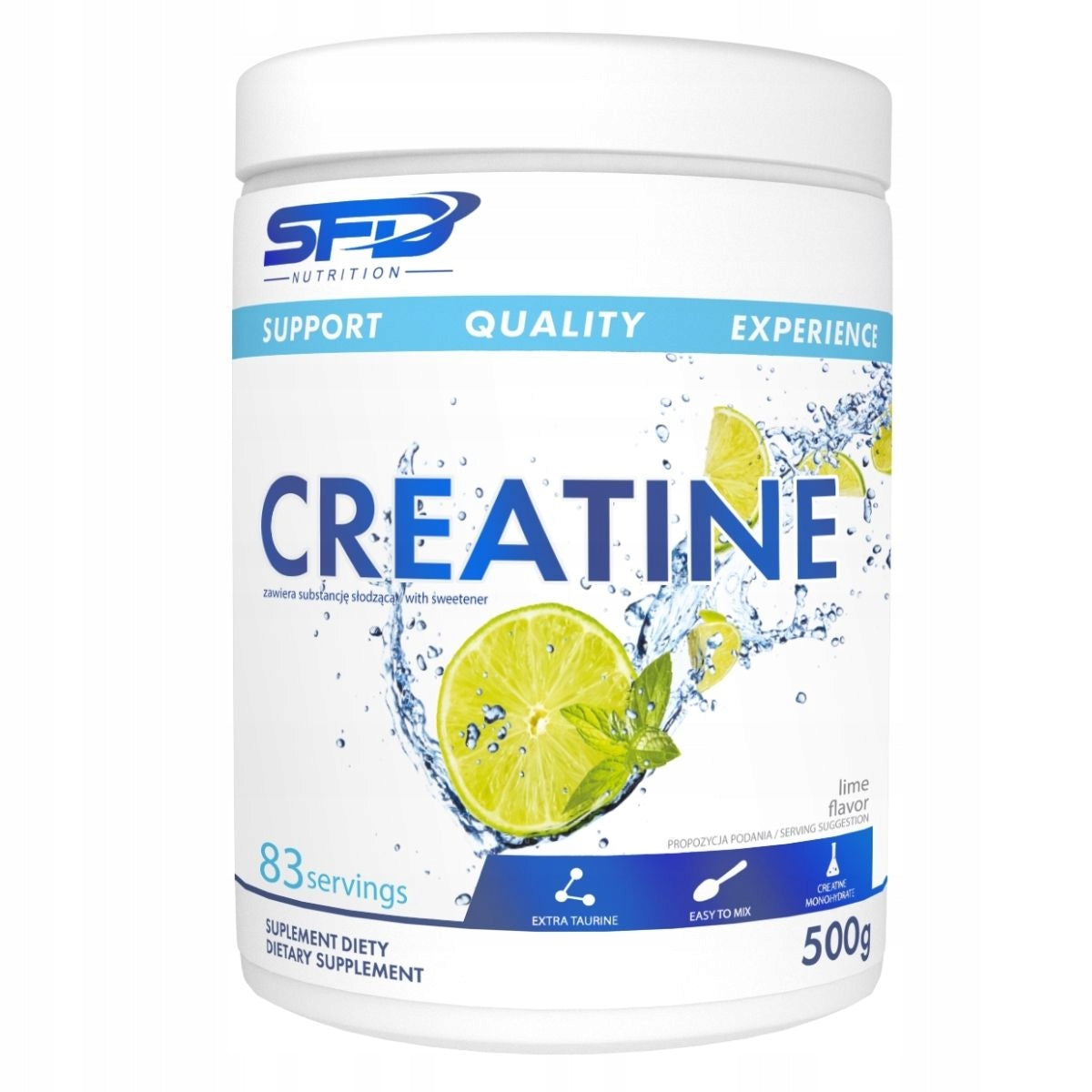 Creatine lime powder CREATINE MONOHYDRATE WITH TAURINE SFD 500g Brand SFD