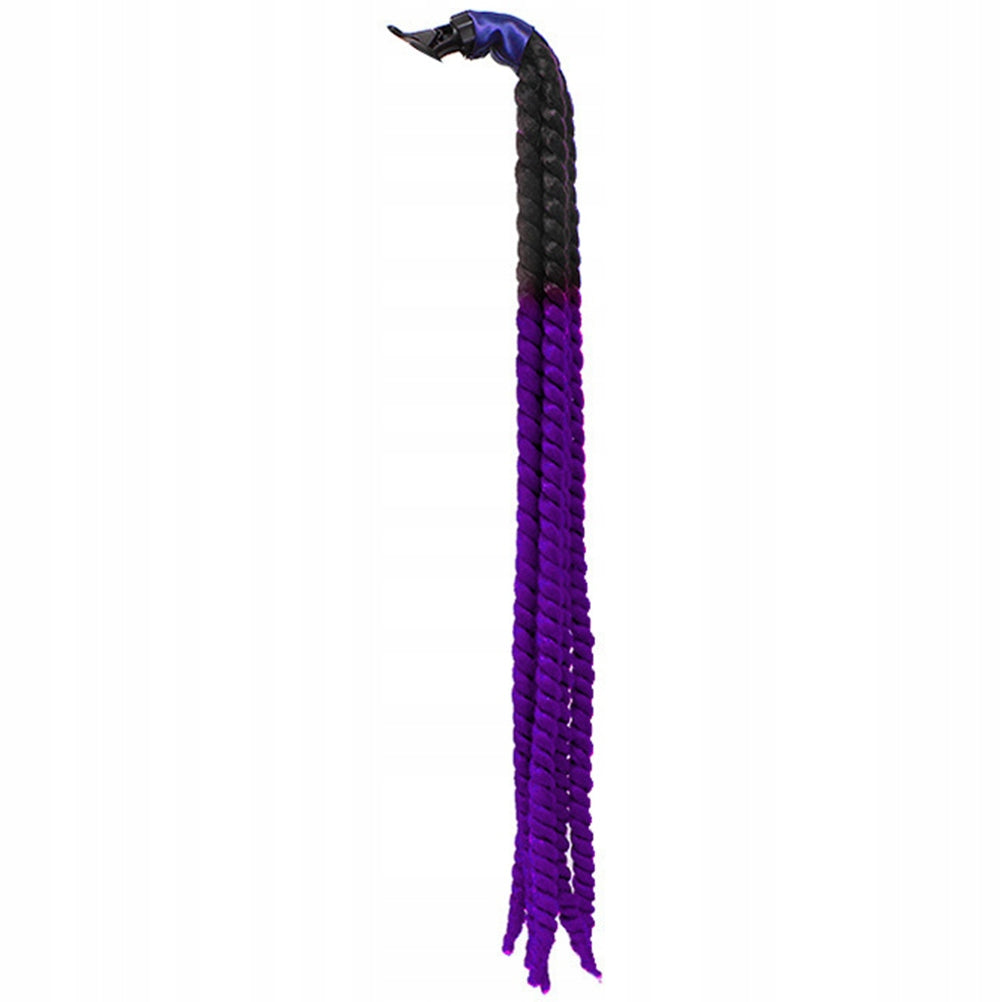 Creative Purple Motorbike Helmet Braid Accessory Wig