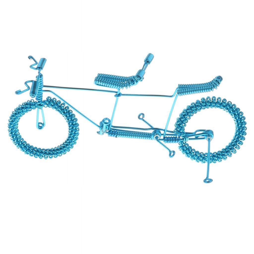 Creative Tandem Bicycle Model Metal Craft Bike Figurine Home Blue