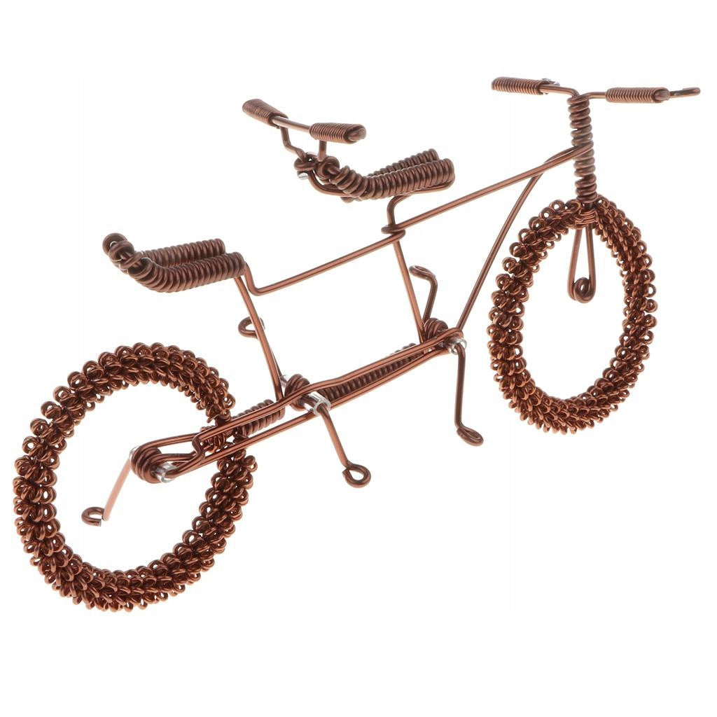 Creative Tandem Bicycle Model Metal Craft Bike Figurine Home Coffee Packaging status original