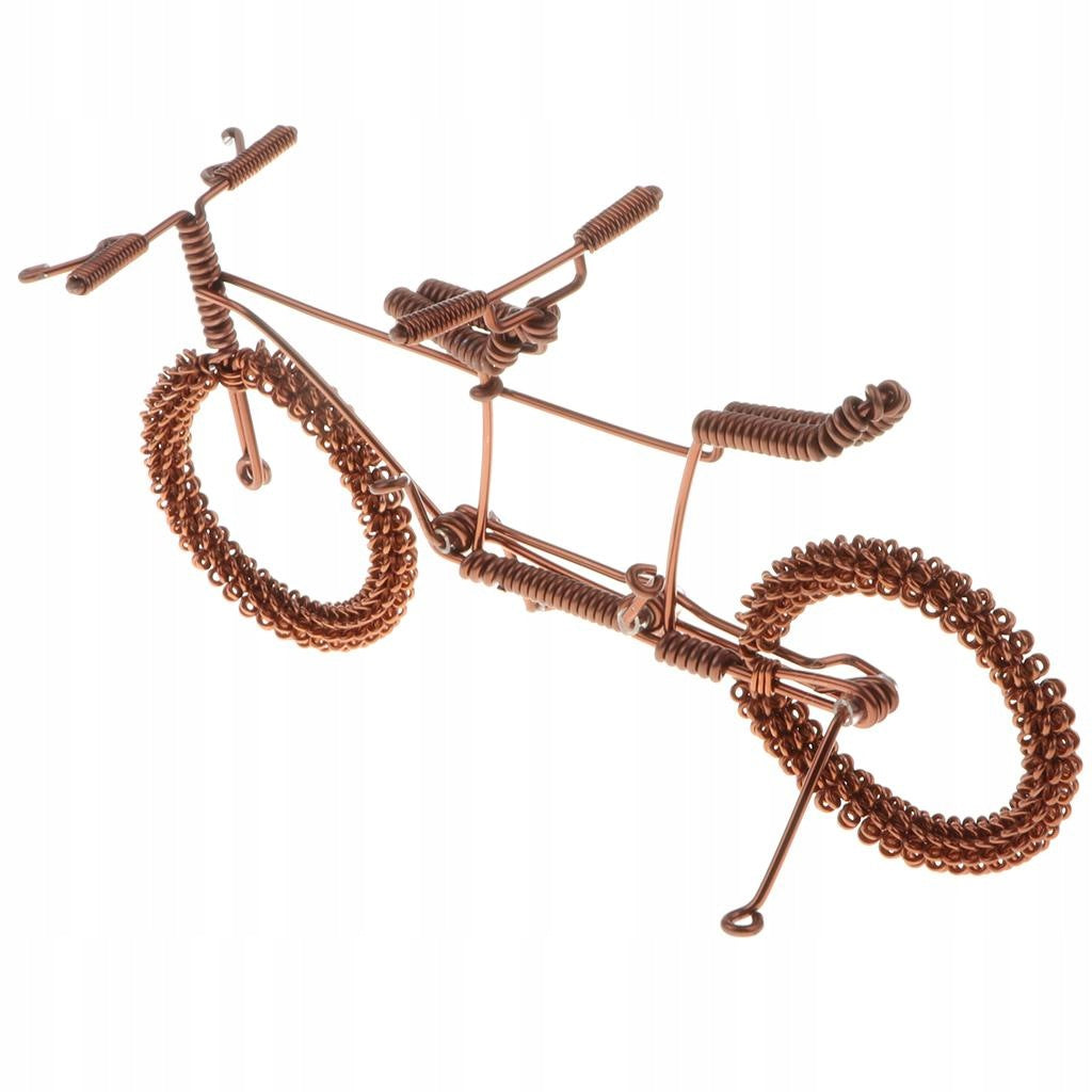 Creative Tandem Bicycle Model Metal Craft Bike Figurine Home Coffee