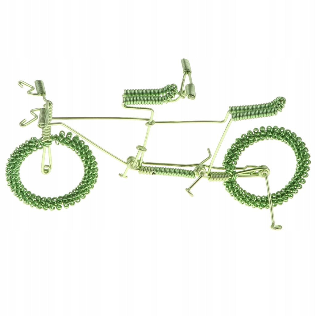 Creative Tandem Bicycle Model Metal Craft Bike Figurine Home Green