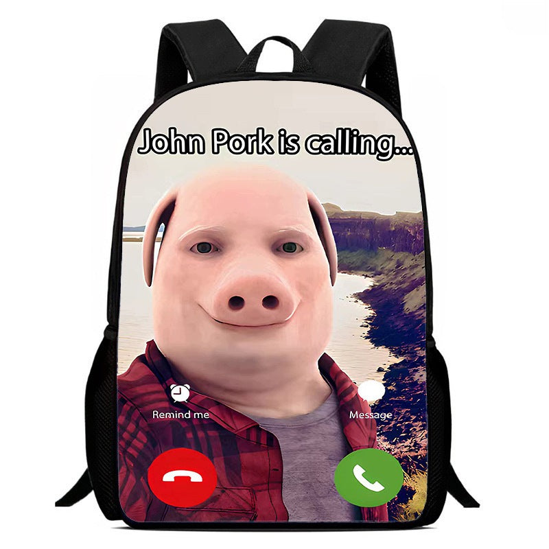 Creative backpack with print John Pork Funny emote great gift / A4 Manufacturer code Plecak