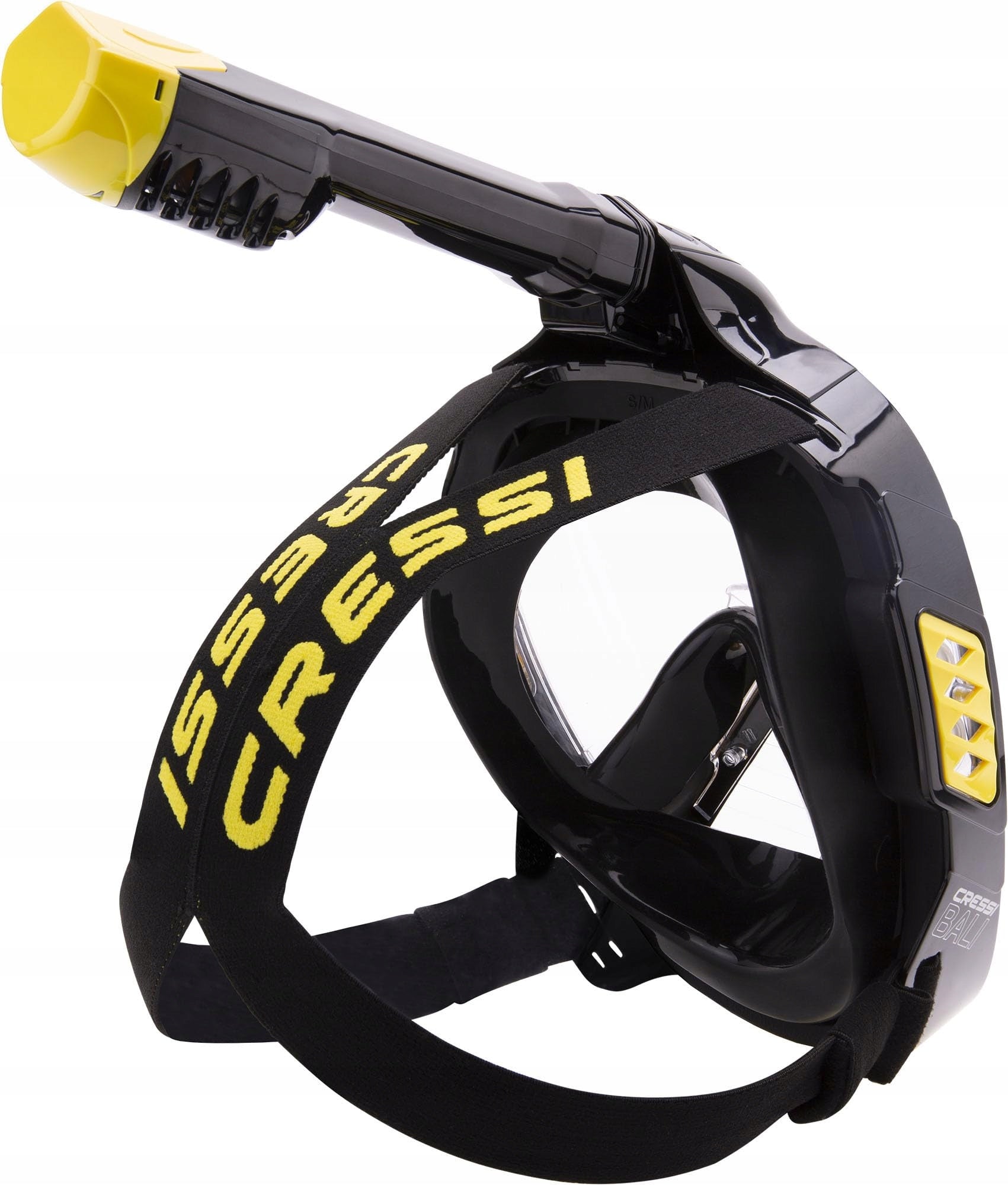 Cressi Bali Full Face Mask S/M Black and Yellow for Snorkeling Color black